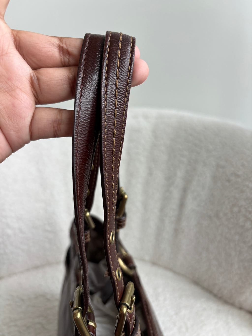 Coach Brown Patent Leather Tote
