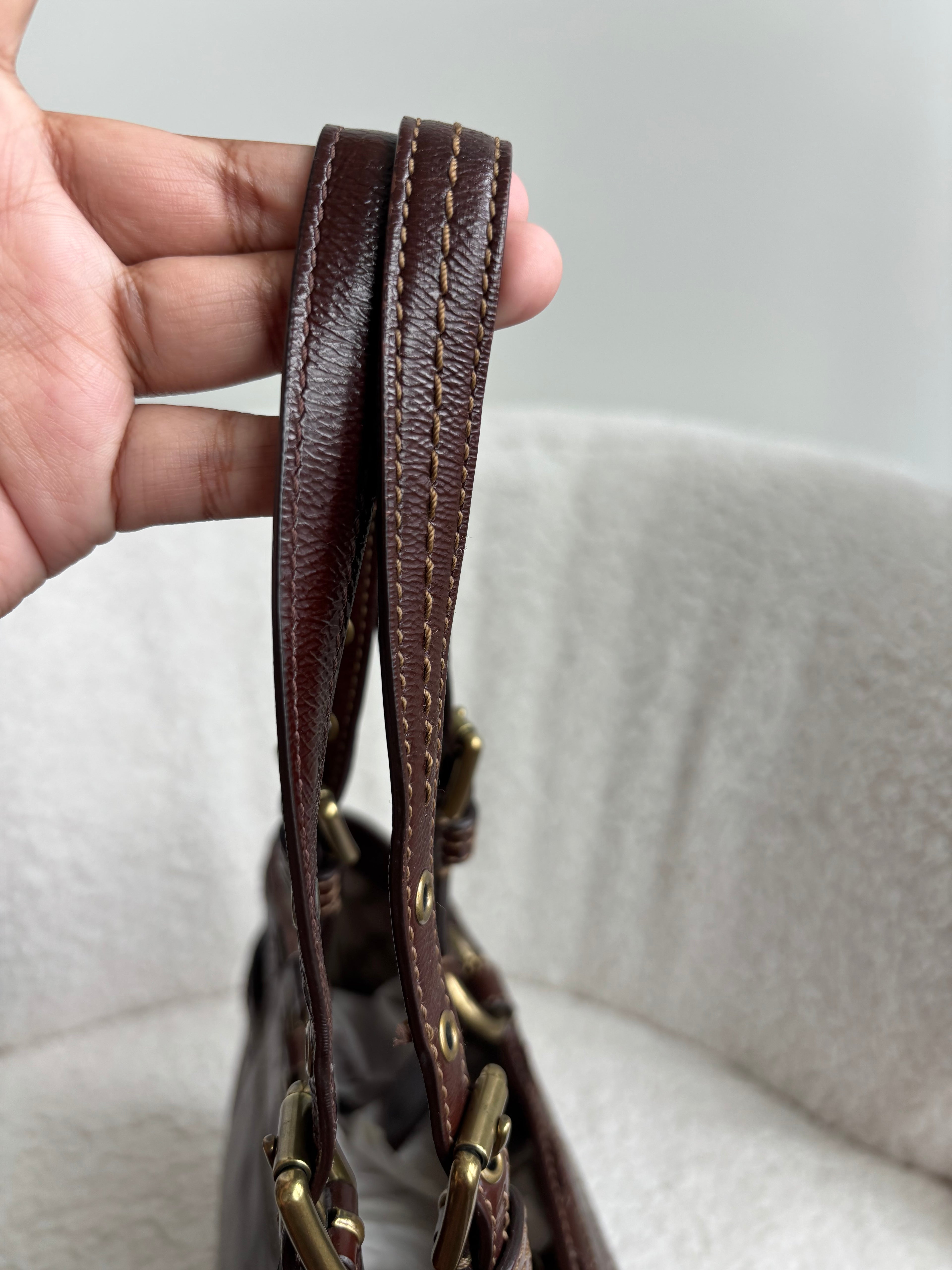 Coach Brown Patent Leather Tote