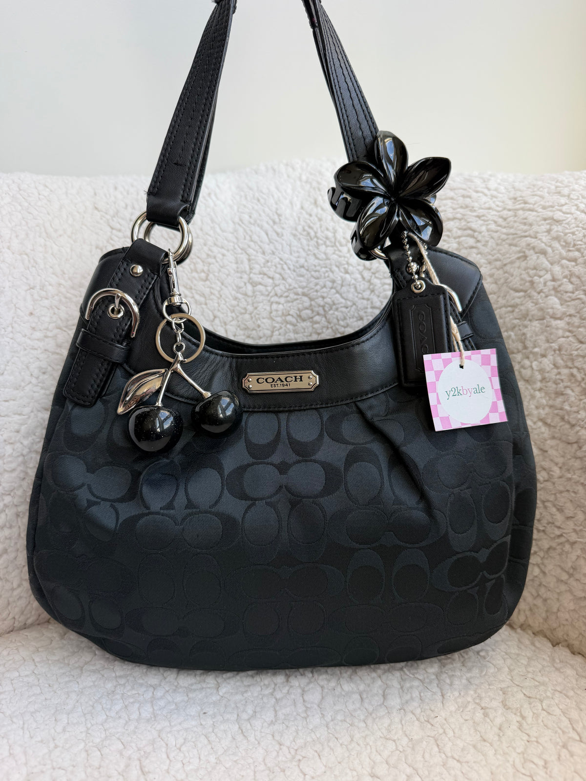 Coach Black Signature Shoulder Bag