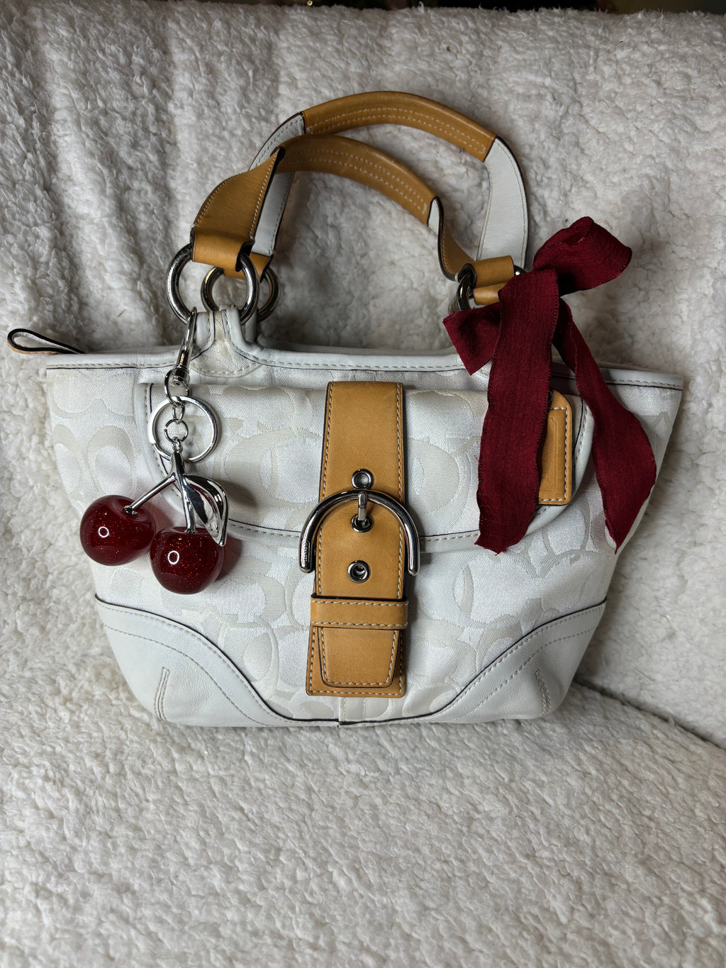 Coach White Optic Bag