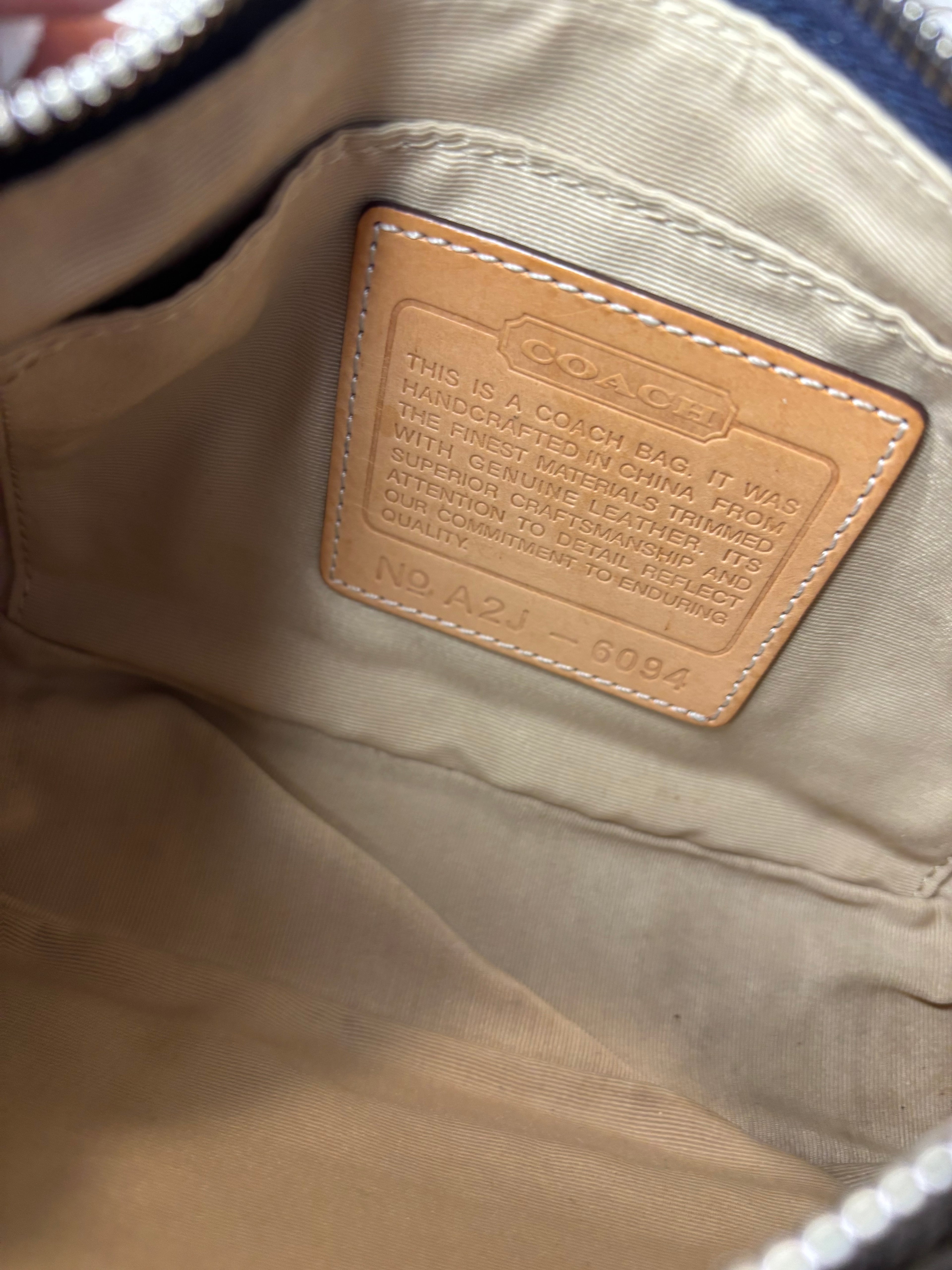 Y2K Coach Demi Bag Blue Denim Signature