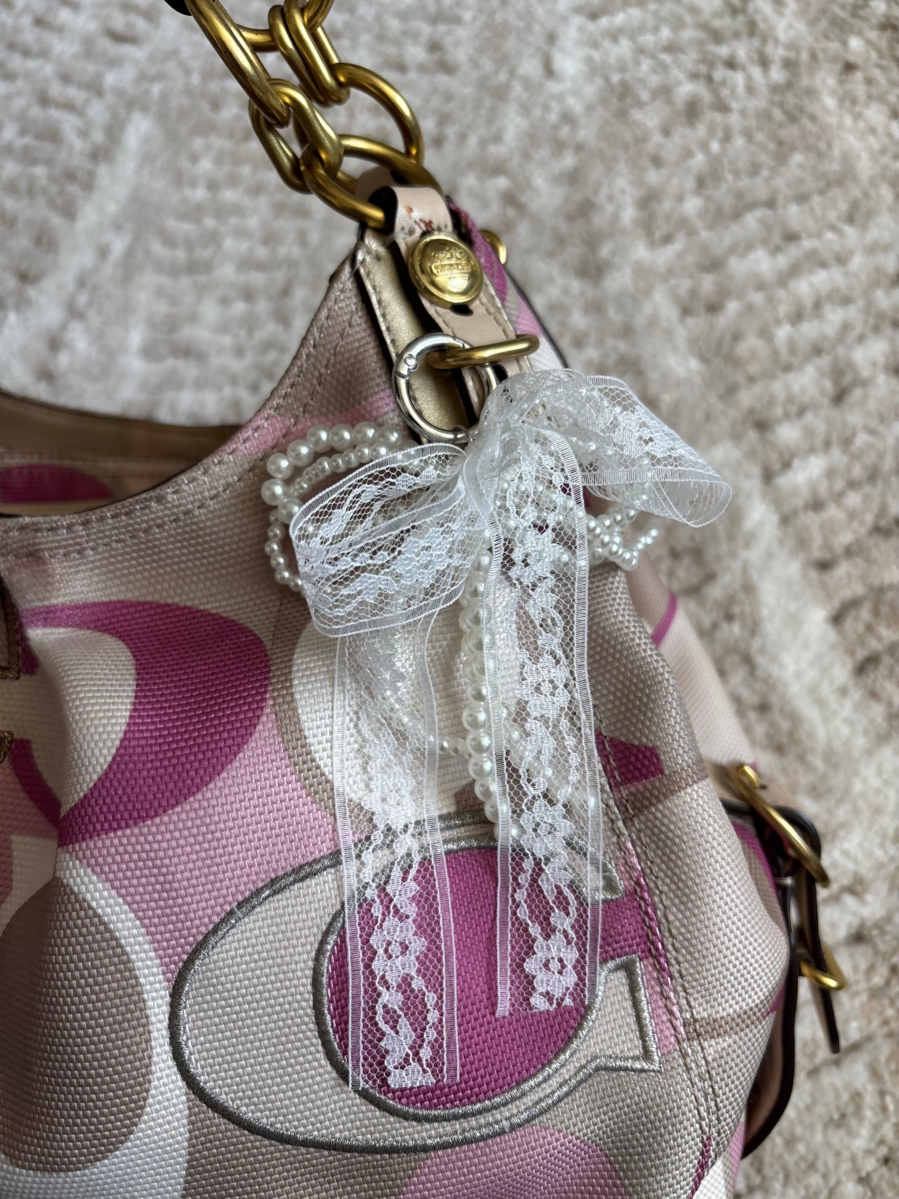 Coach Maggie Pink Canvas Shoulder Bag