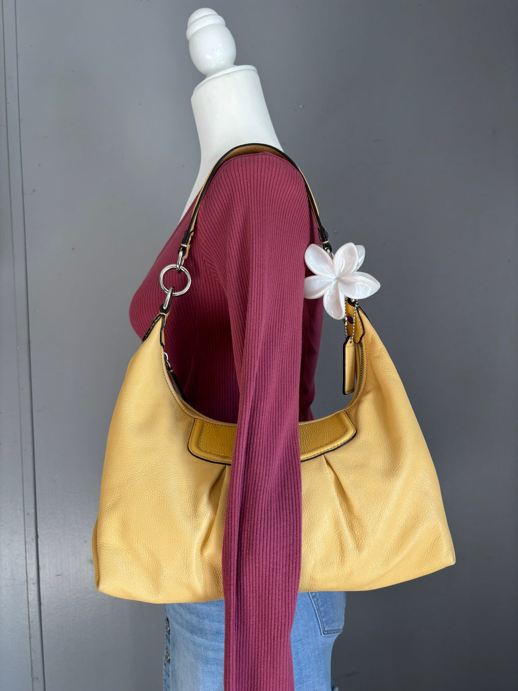 Y2K Coach Ashley Butter Yellow Shoulder Bag