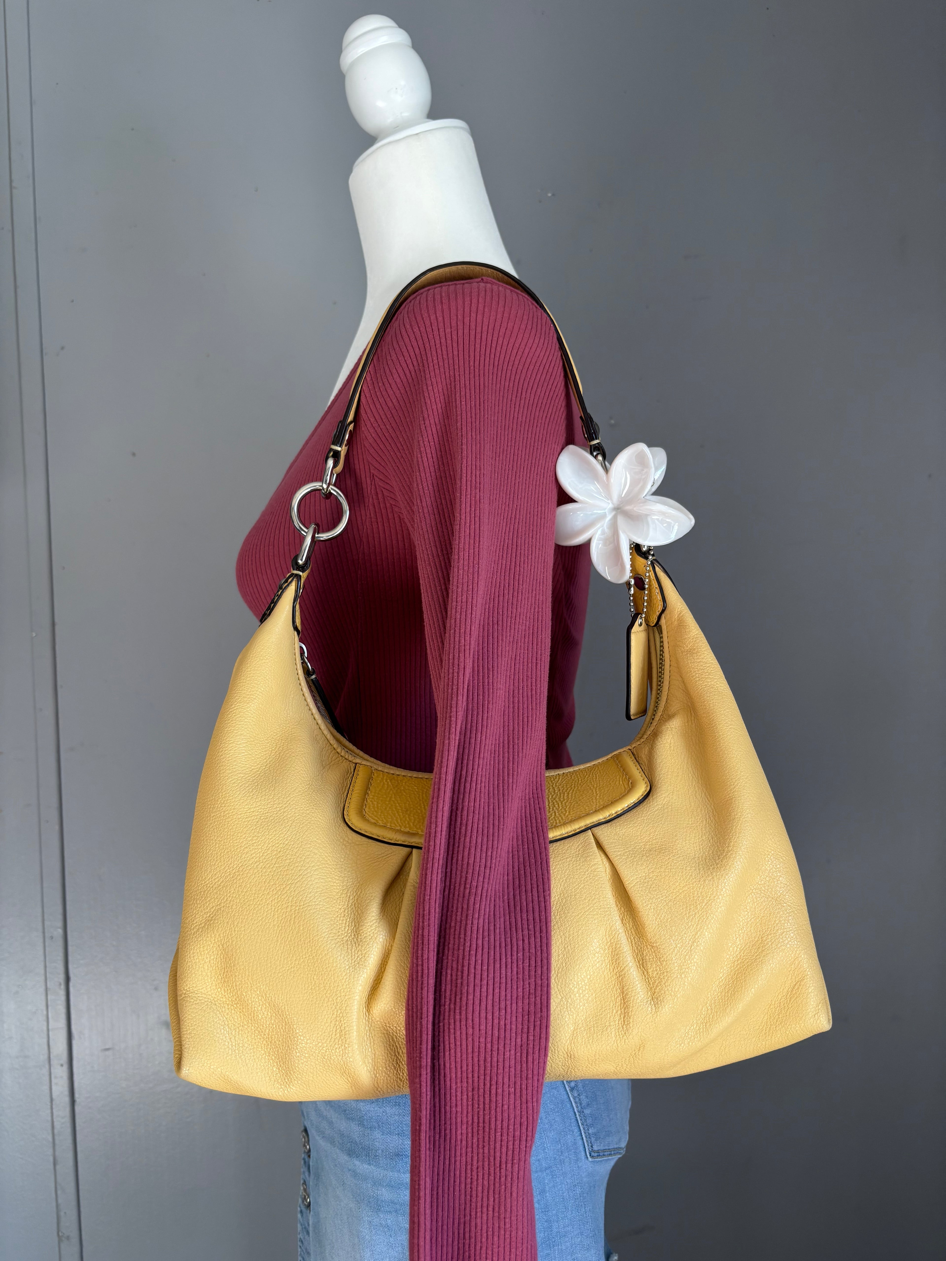 Y2K Coach Ashley Butter Yellow Shoulder Bag