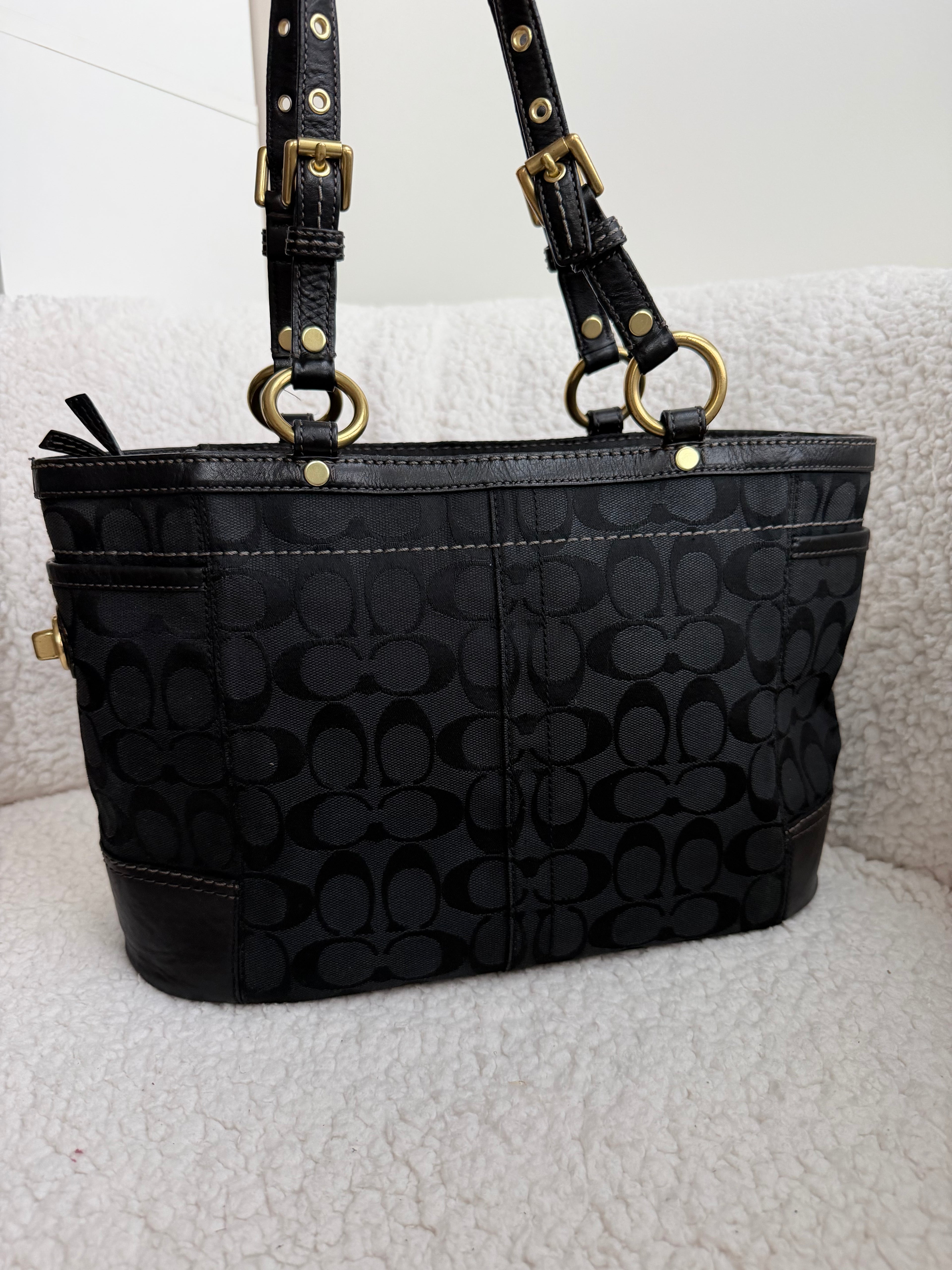 Coach Black Signature Tote