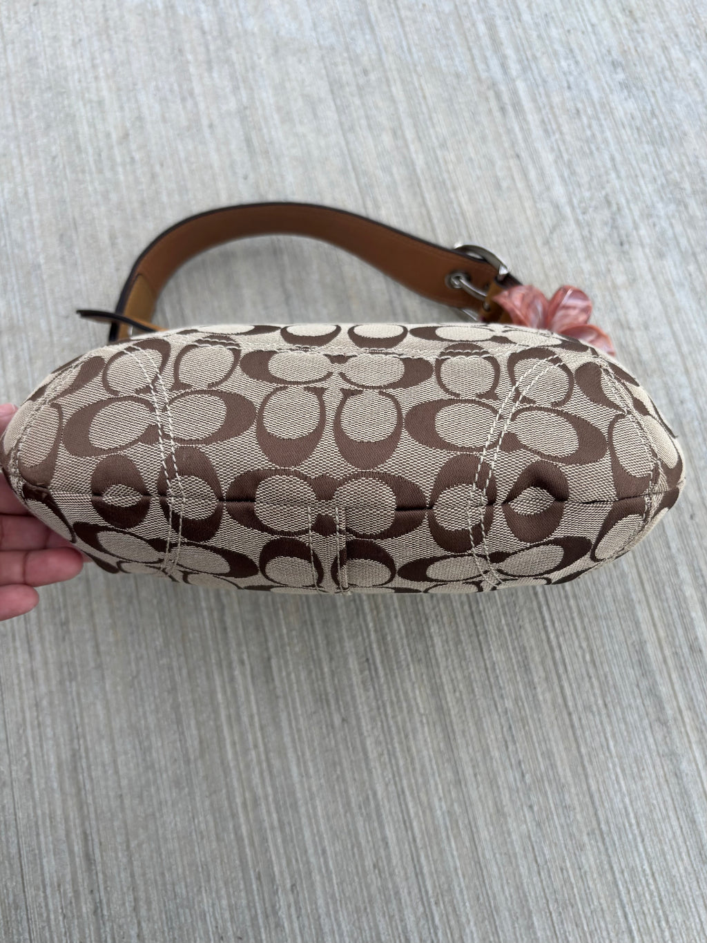Coach Brown Hobo Signature Jacquard