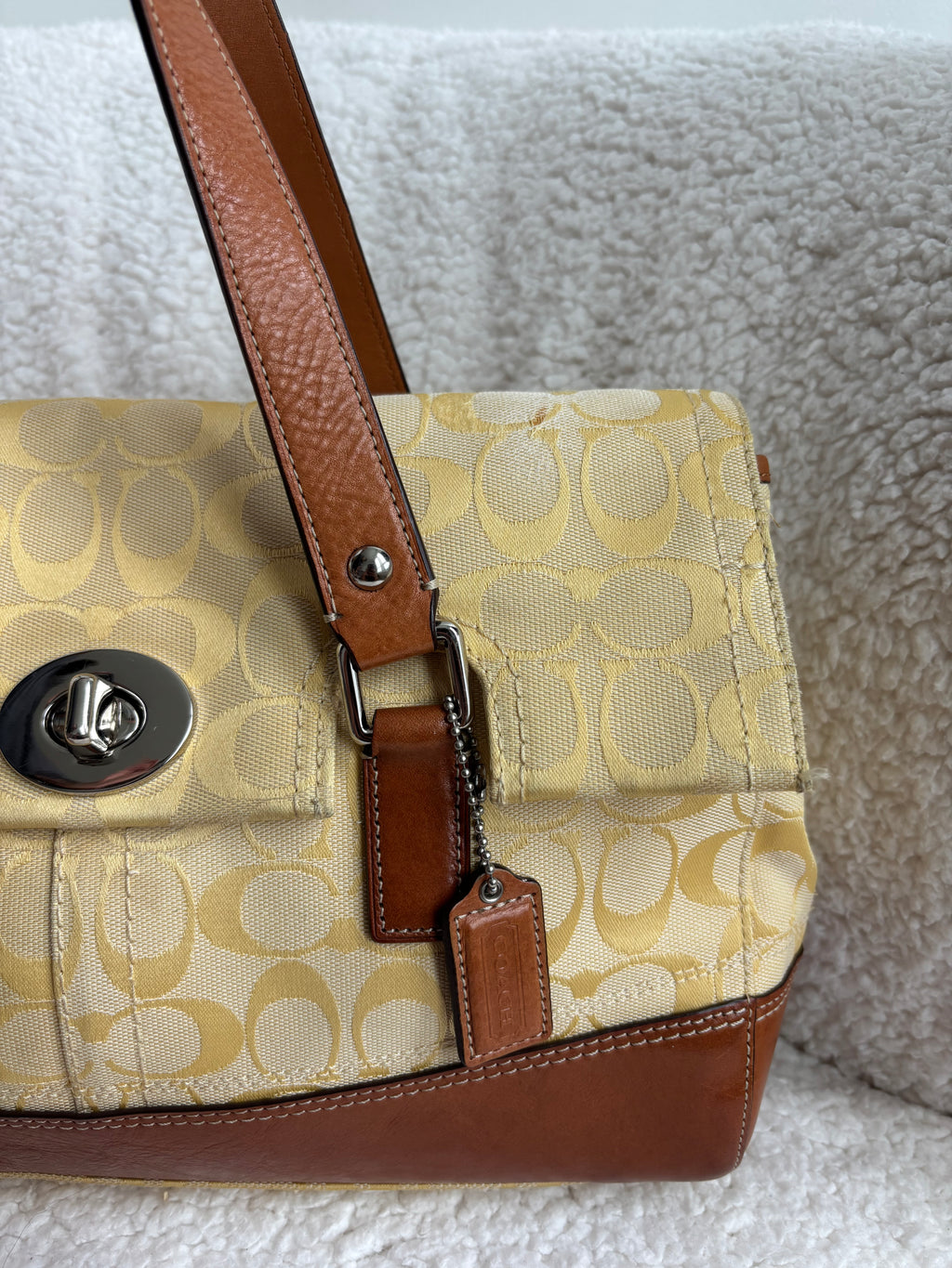 Coach Hampton Yellow Satchel