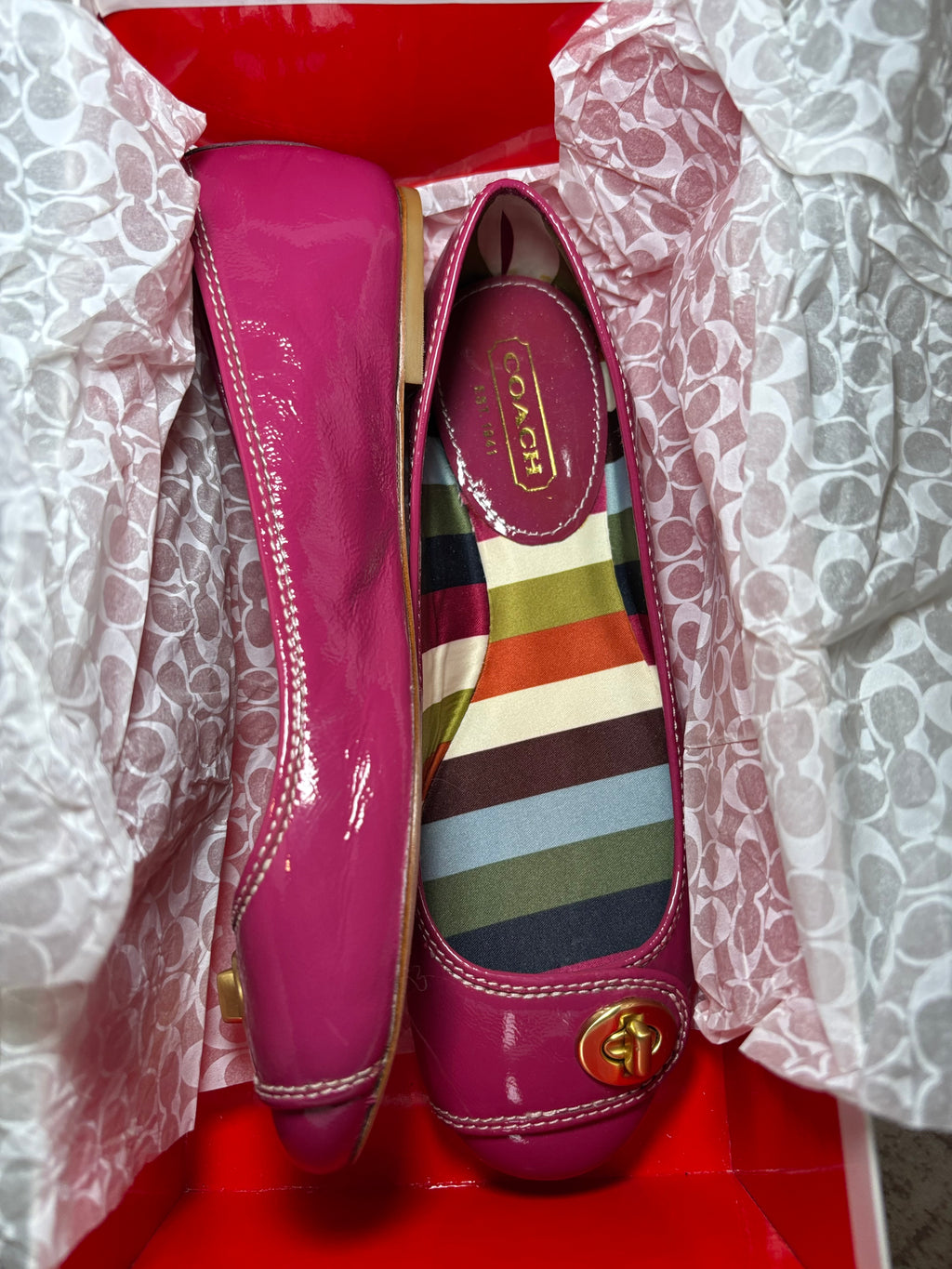 Y2K Coach Patent Leather Flats