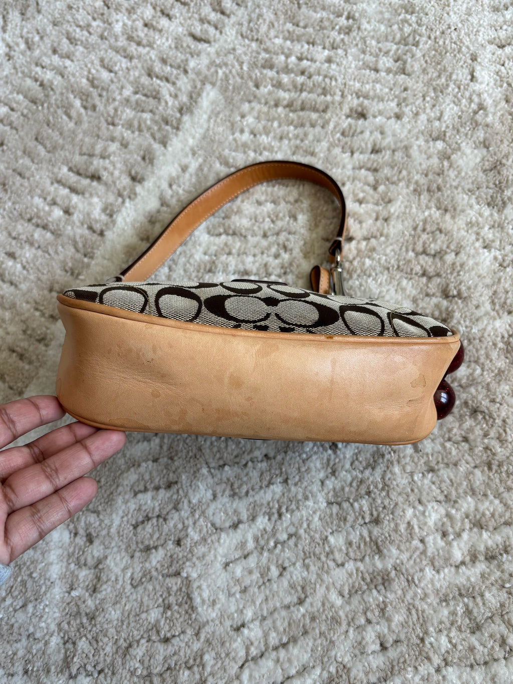Coach Brown Siganture Demi Buckle Bag