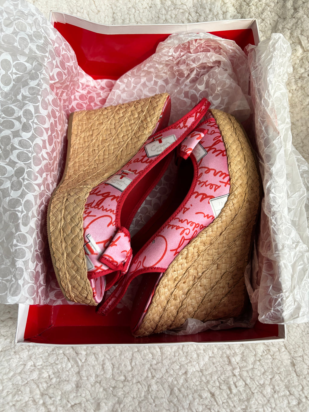 Y2K Coach Pink Wedges