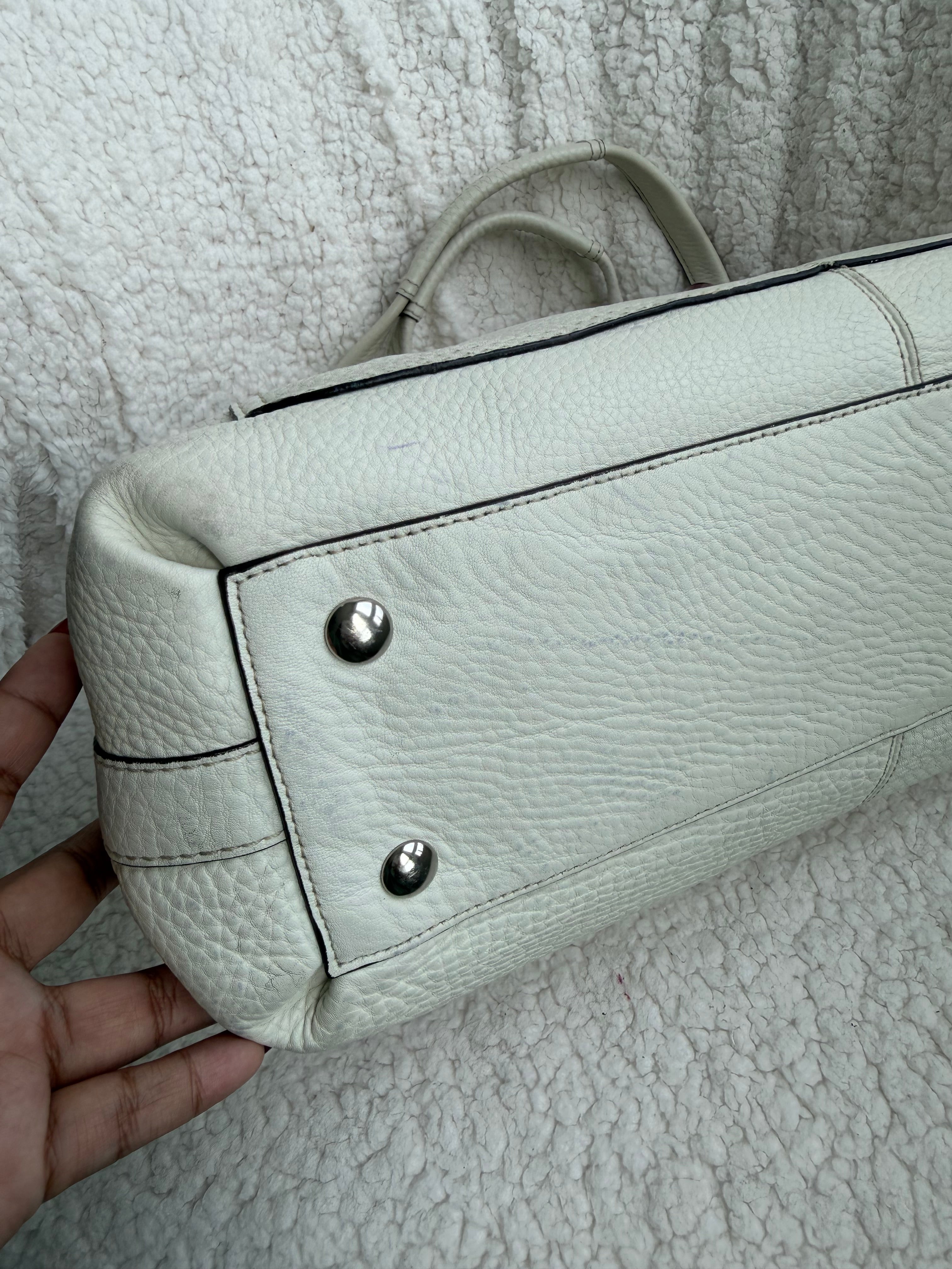 Coach Penelope White Pebbled Leather Shoulder Bag