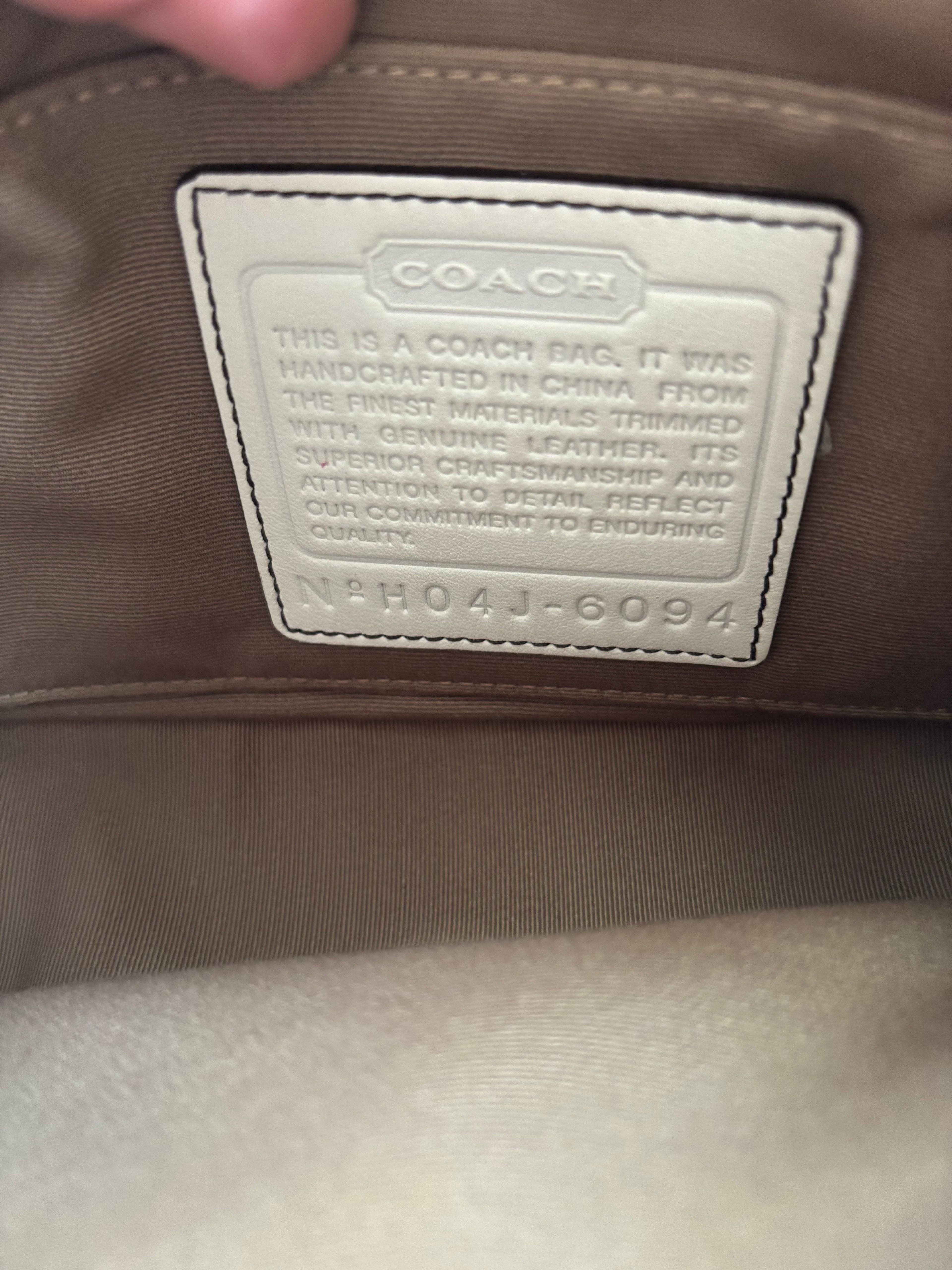 Coach Demi Bag White Signature Jacquard