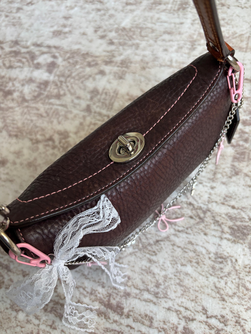 Coach Brown Mini Turnlock Bag