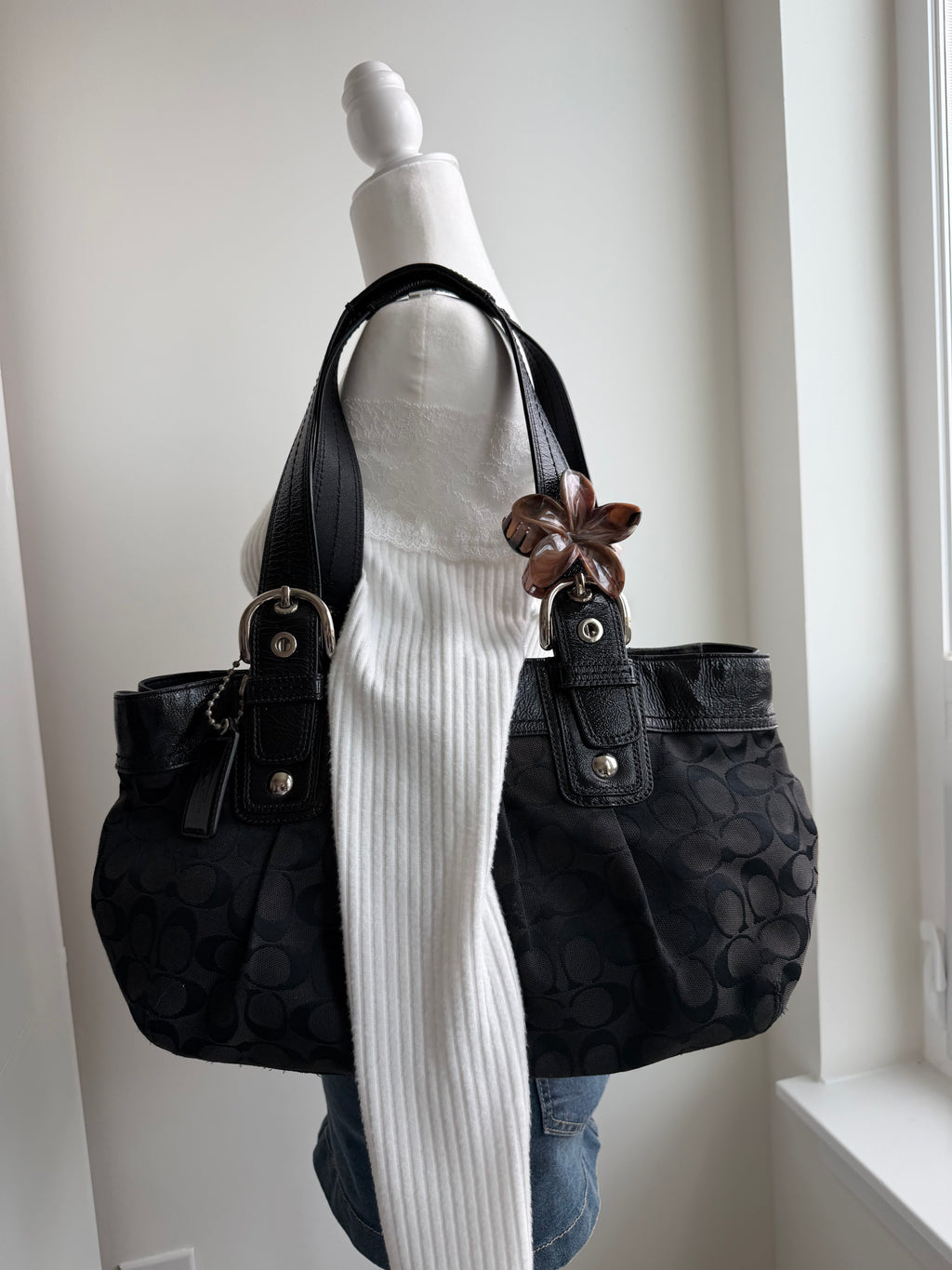 Coach Hampton Black Shoulder Bag