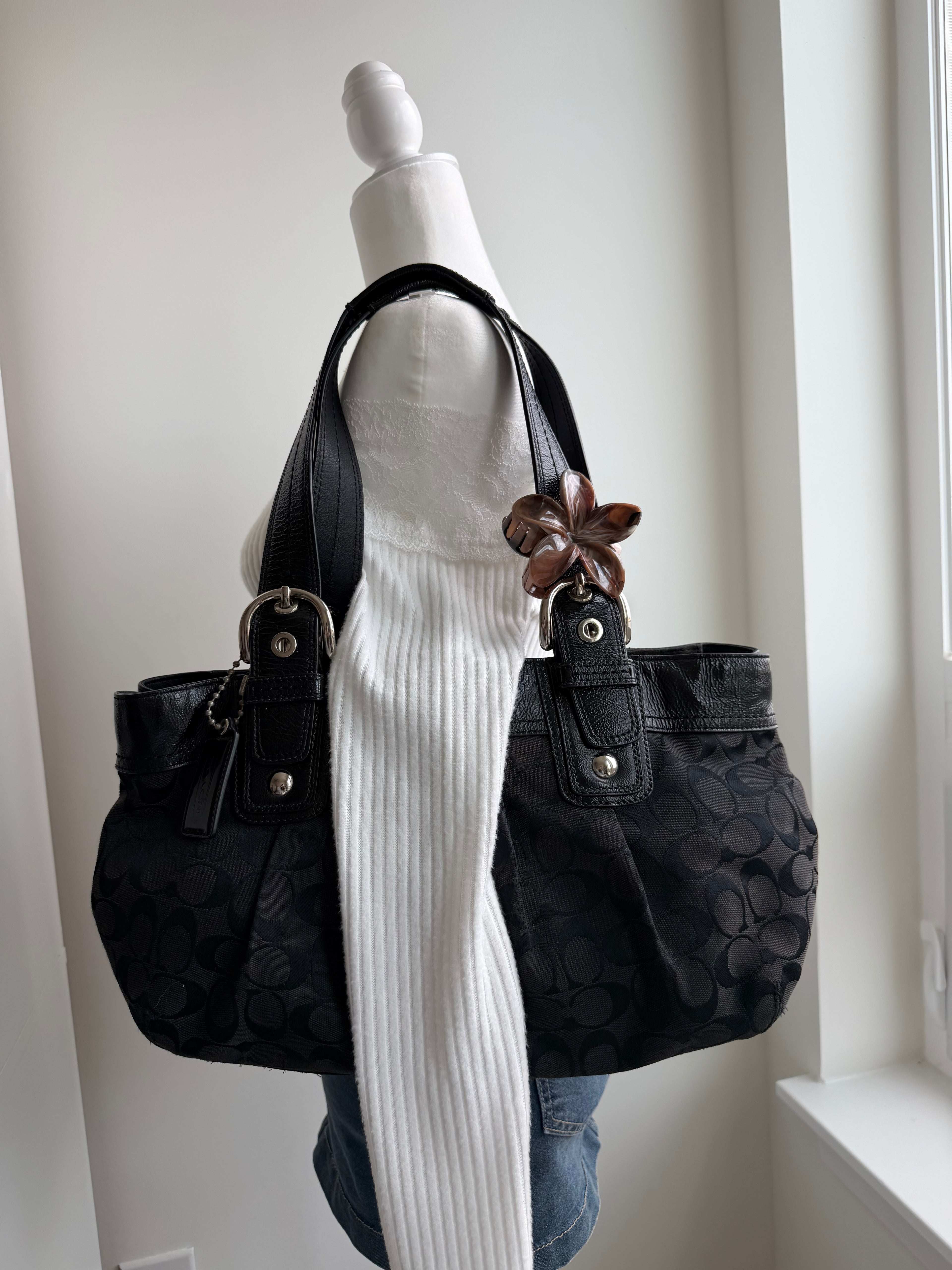 Coach Hampton Black Shoulder Bag