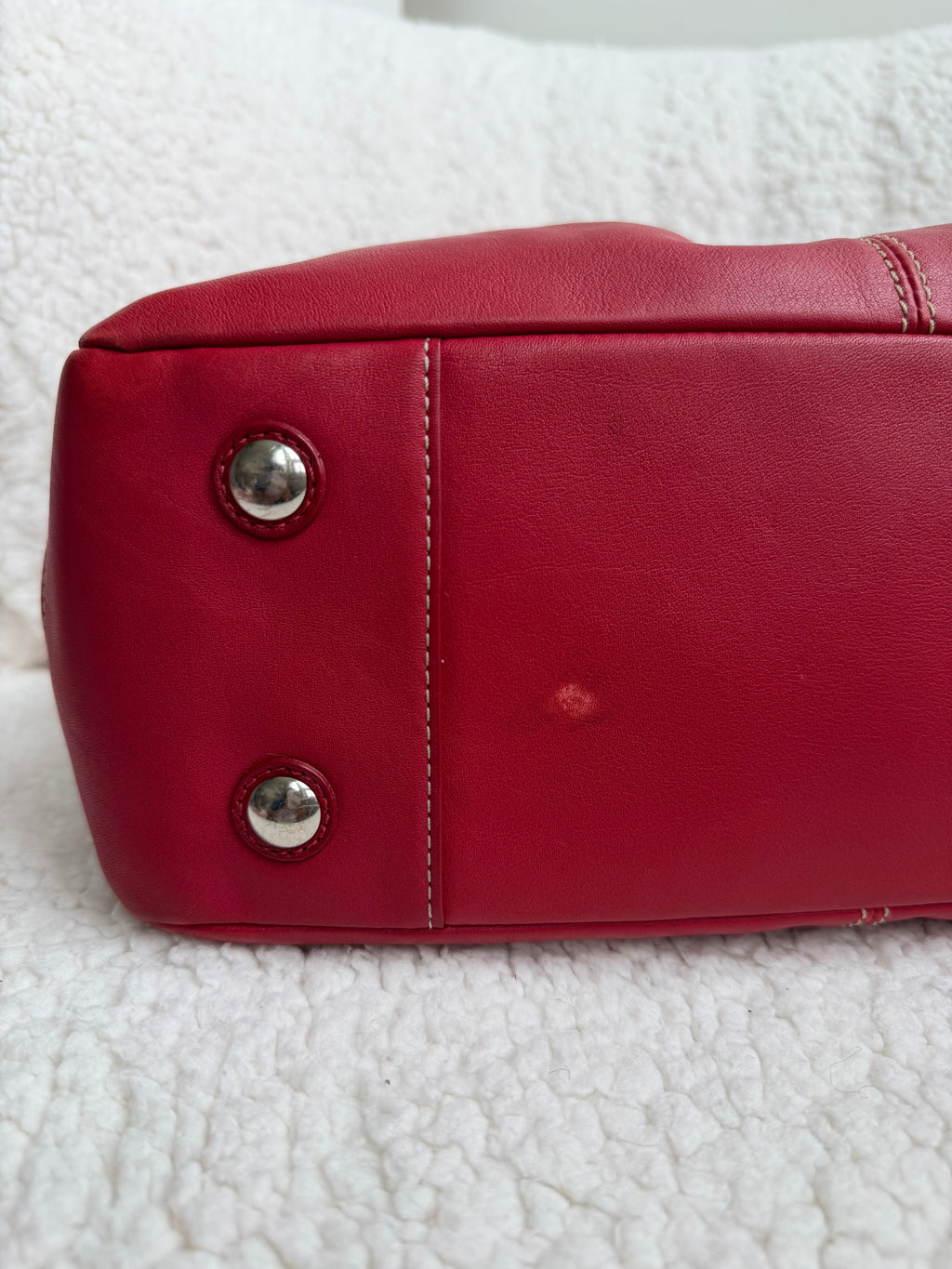 Coach Red Leather Tote
