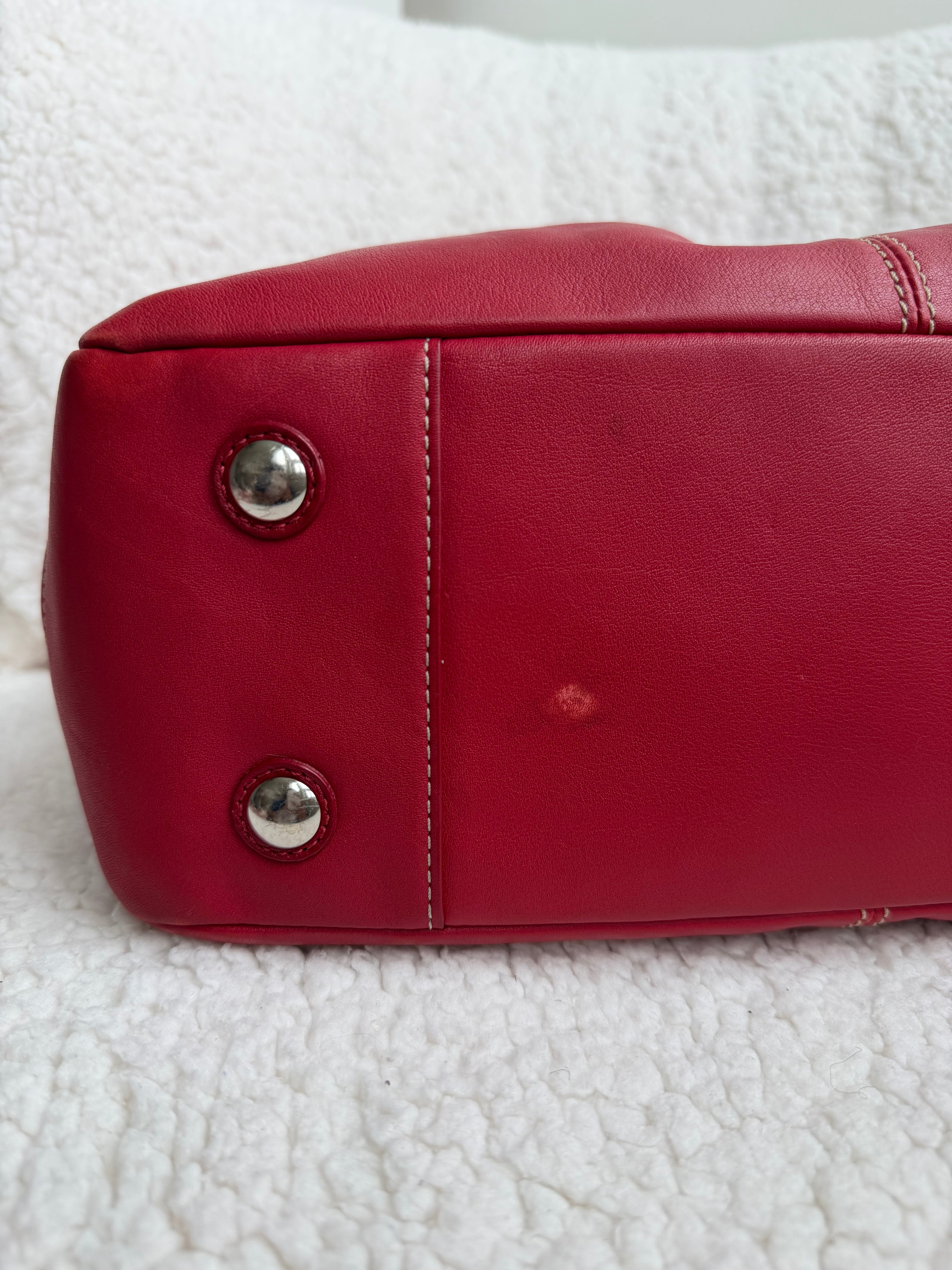 Coach Red Leather Tote