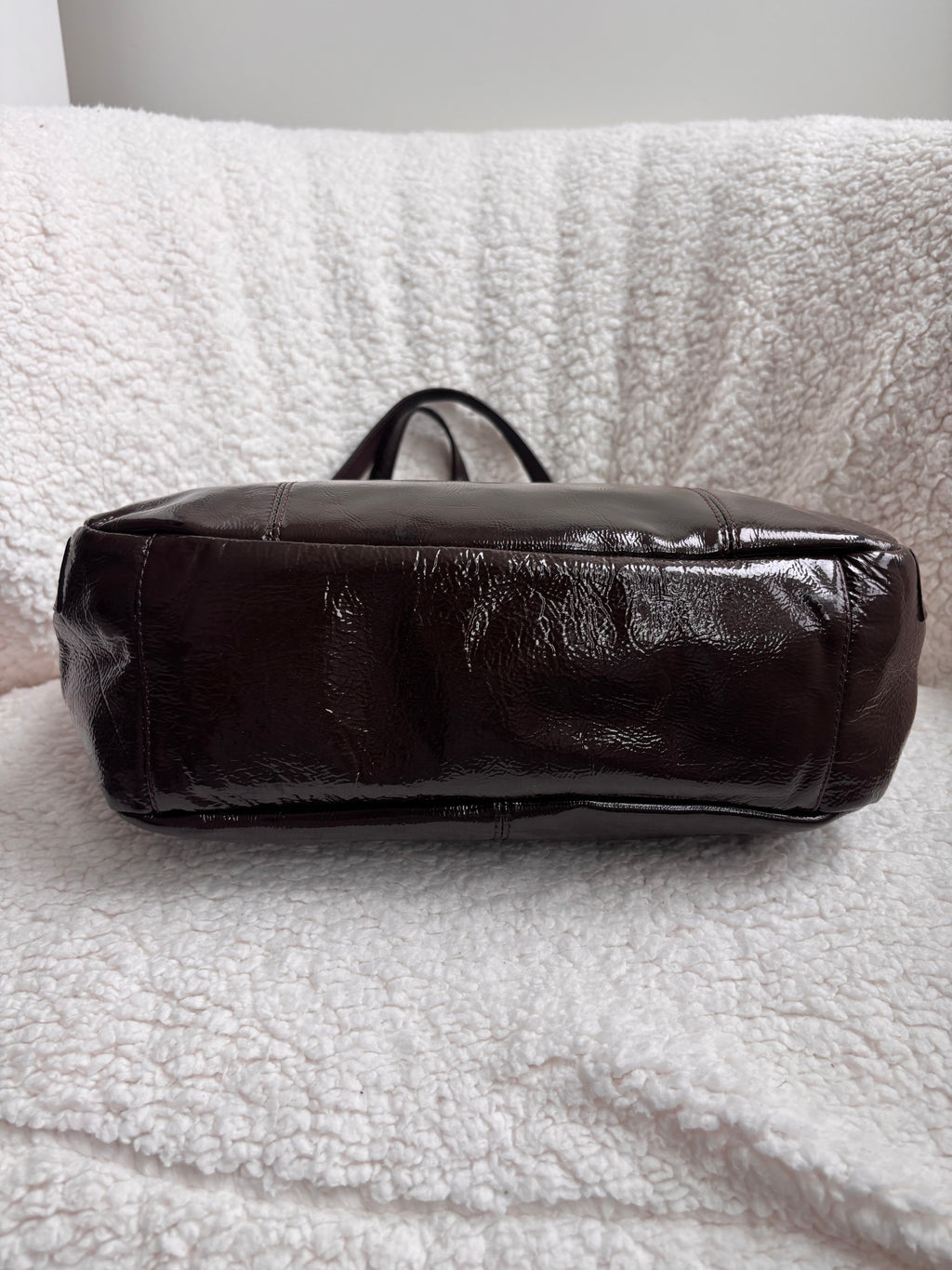 Coach Brown Patent Leather Tote Bag