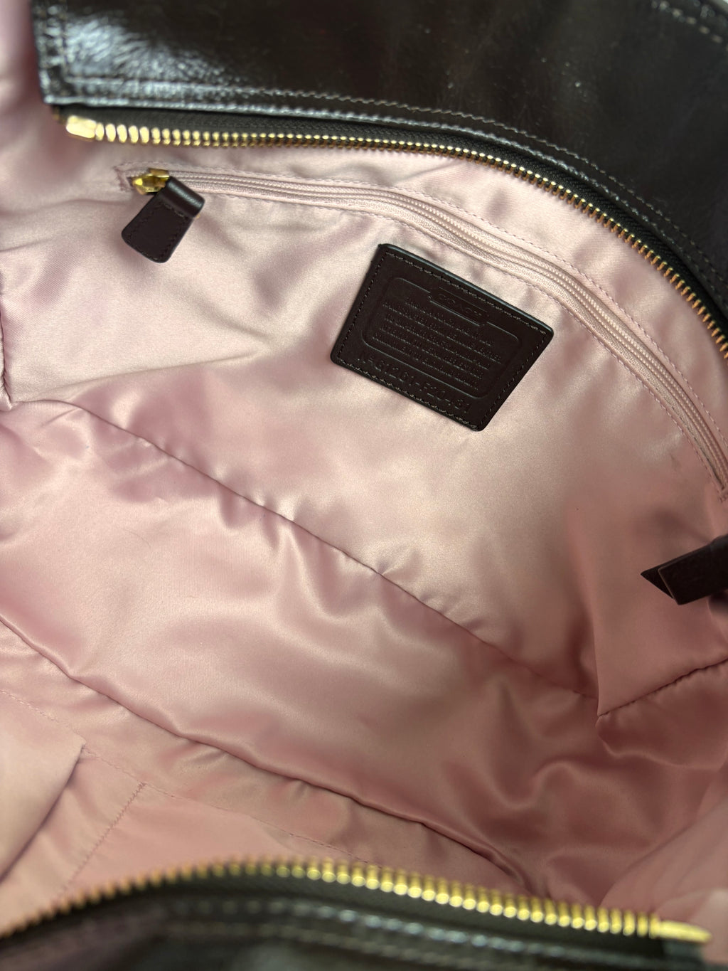 Coach Brown Patent Leather Tote Bag