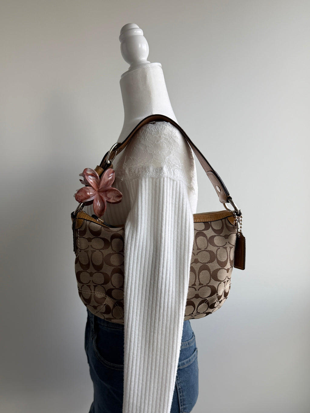 Coach Brown Hobo Signature Jacquard