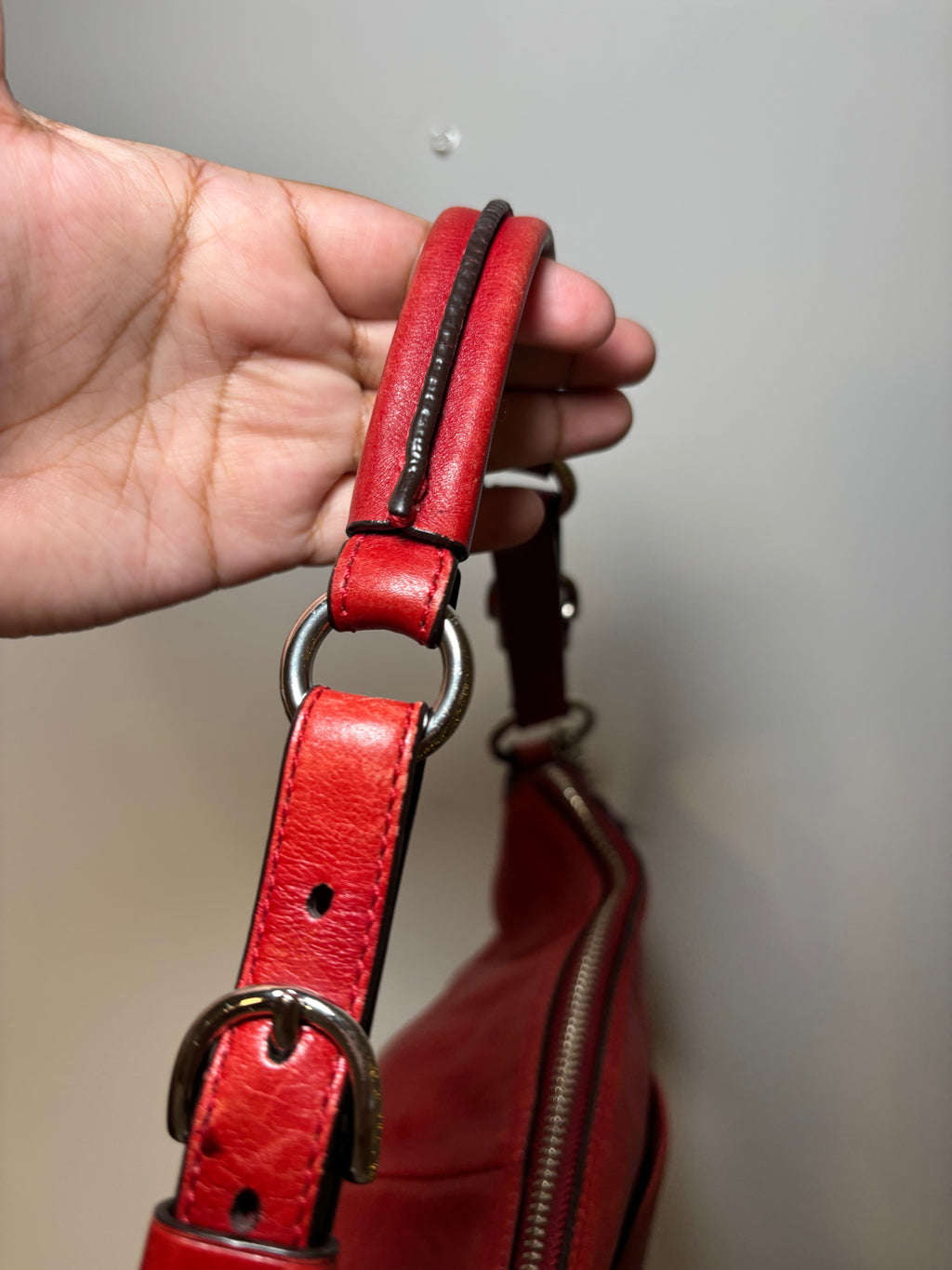 Coach Red Leather Hobo