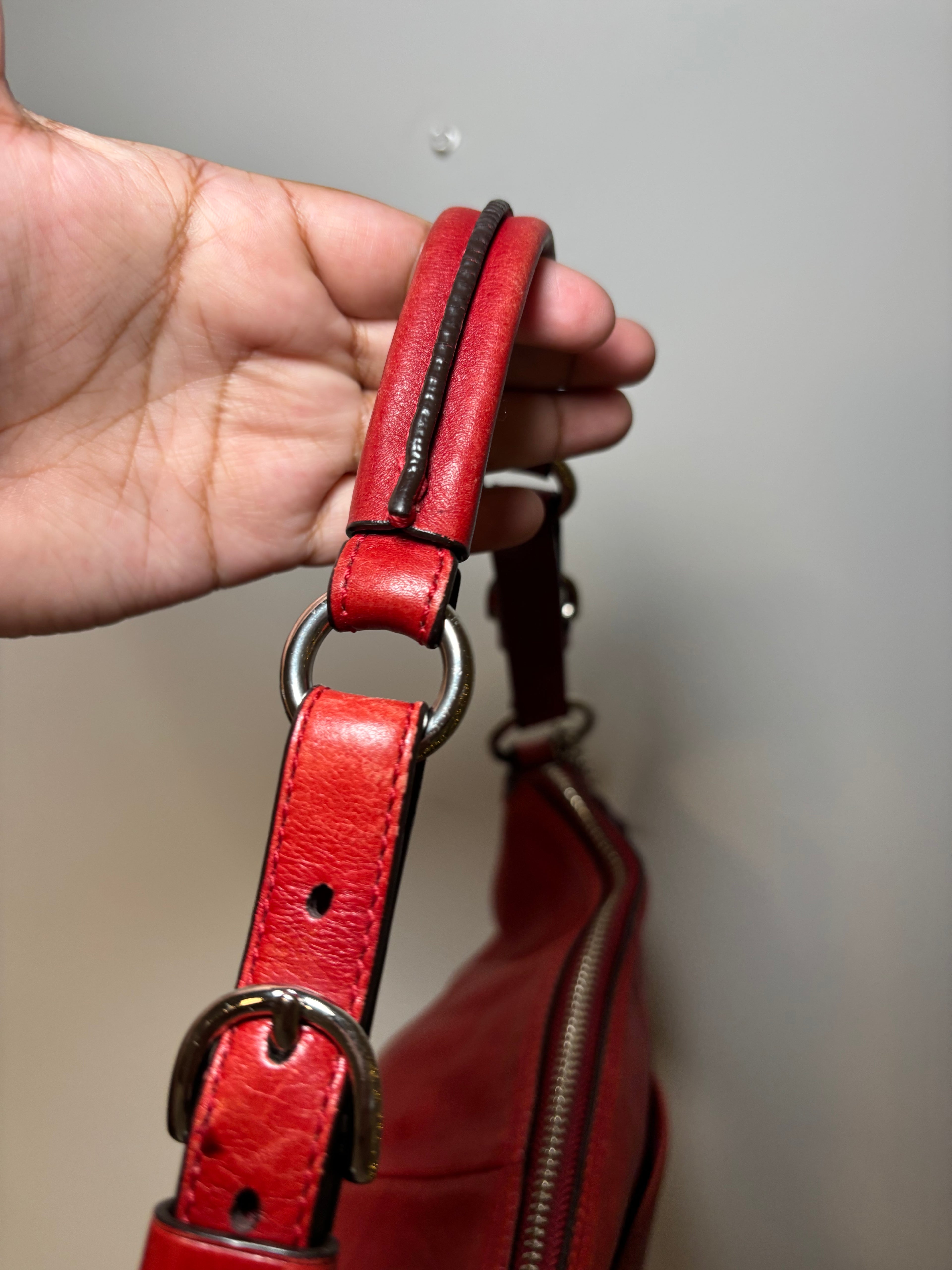Coach Red Leather Hobo