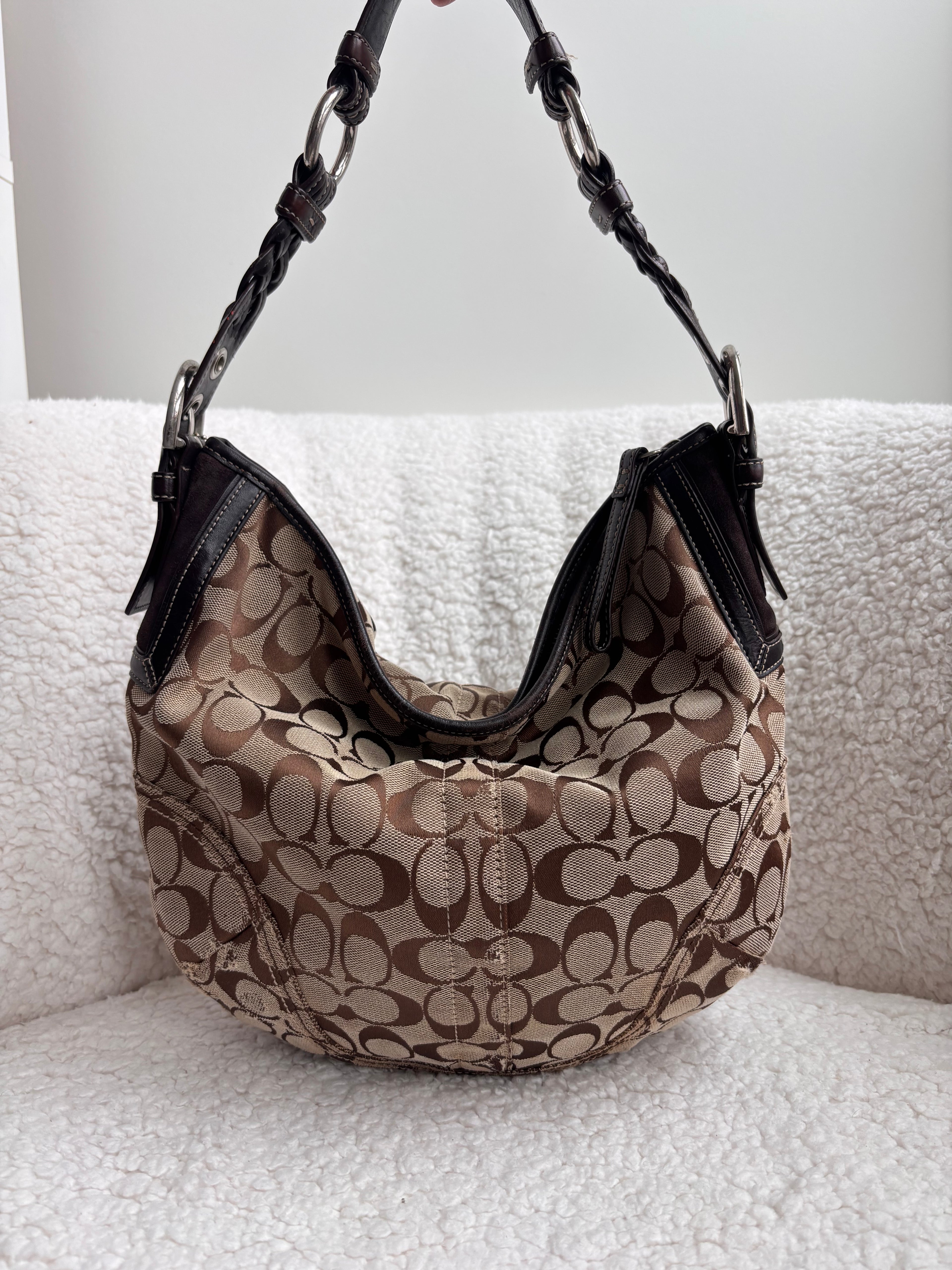 Coach Brown Signature Hobo Large