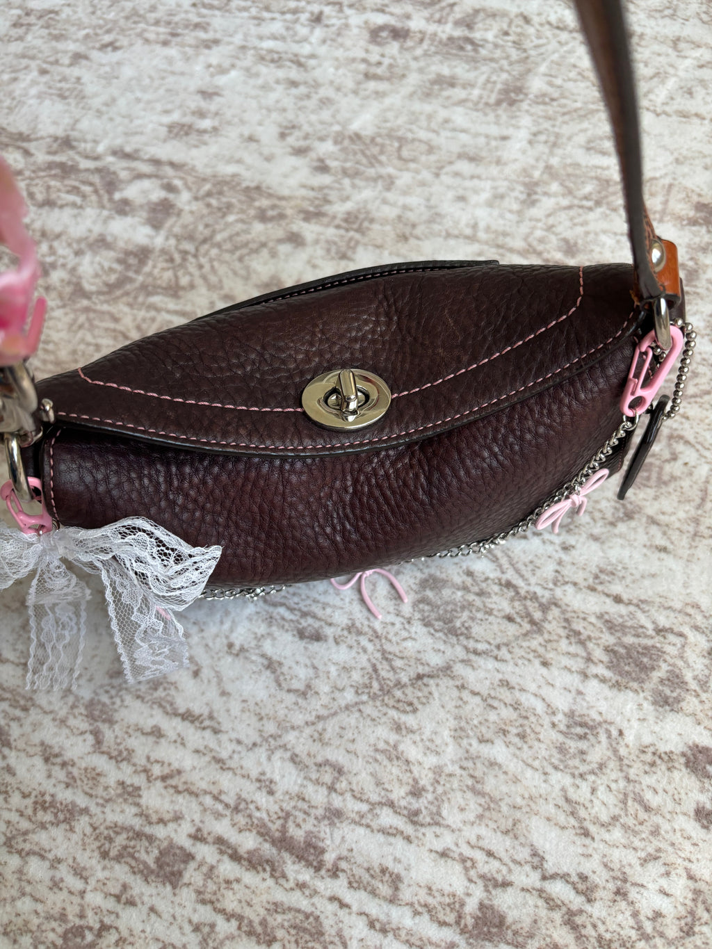 Coach Brown Mini Turnlock Bag