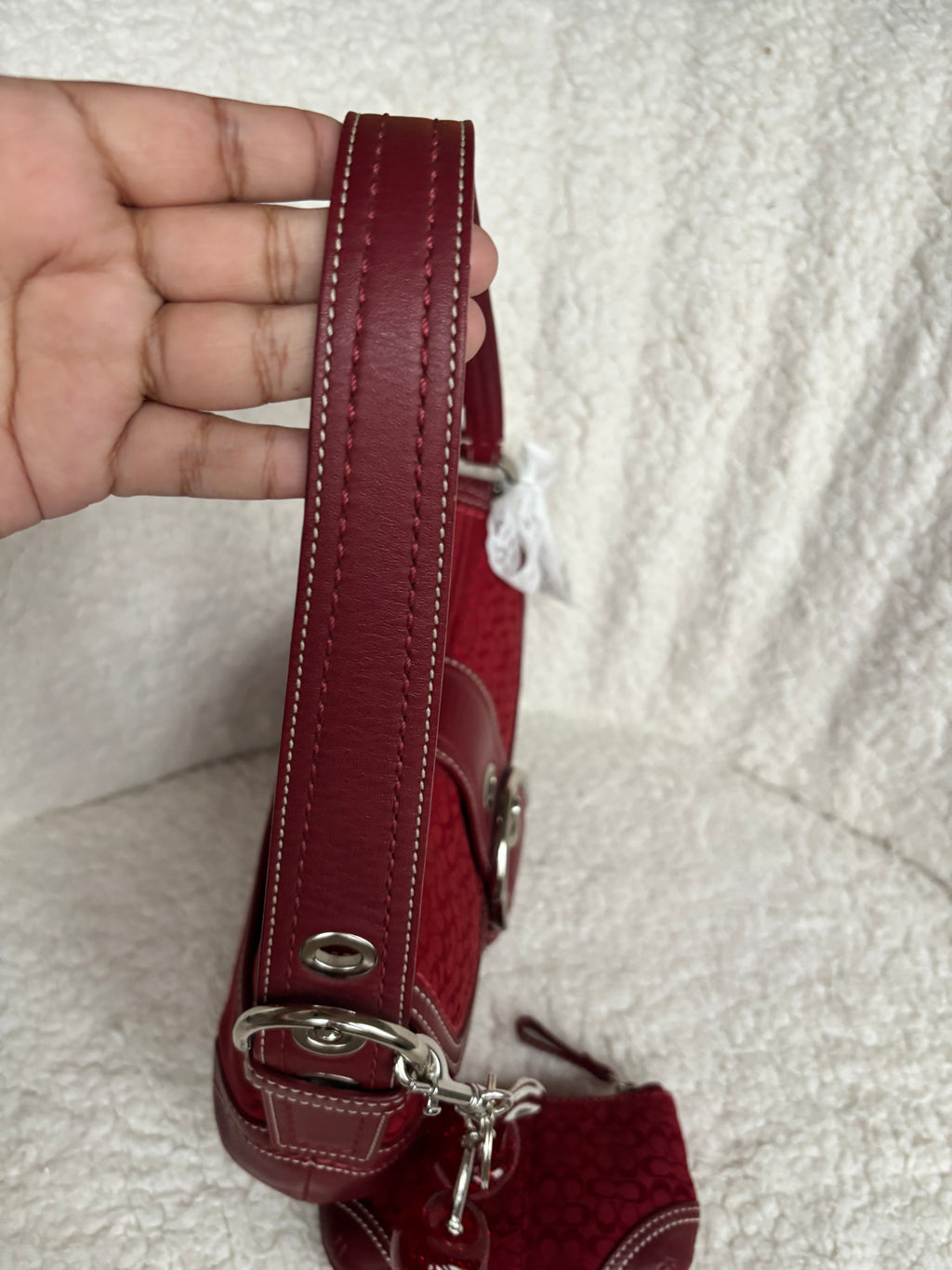 Y2K Coach Mini Soho Red Signature + Matching coin purse