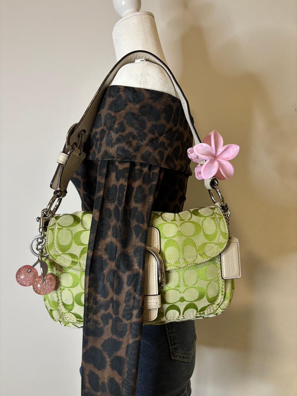 Y2K Coach Soho Green Signature