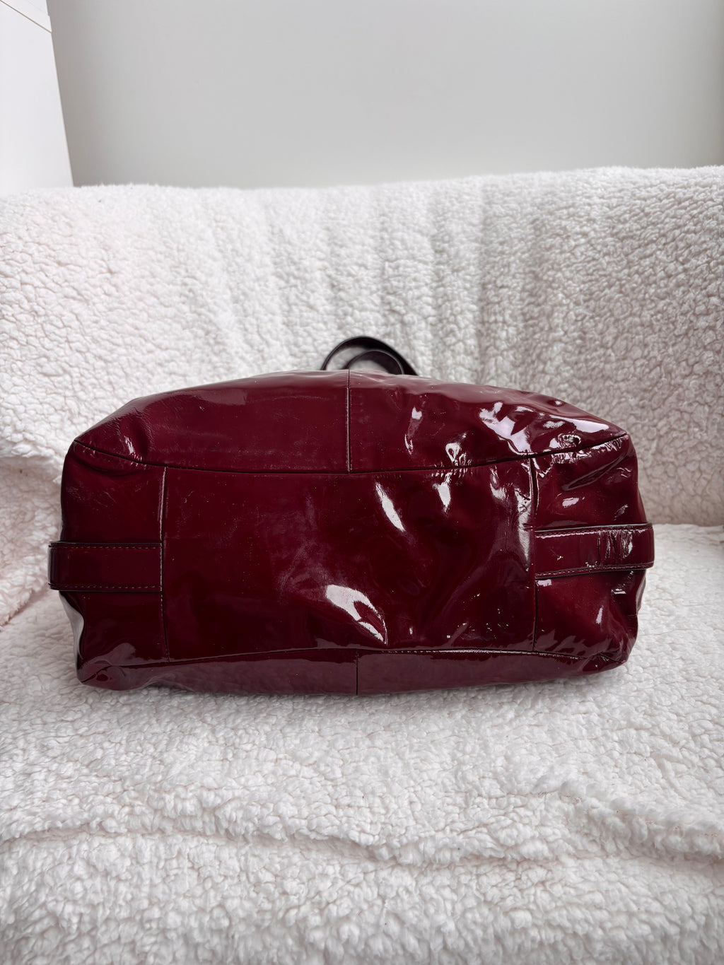 Coach Maggie Cherry Red Patent Leather Shoulder Bag