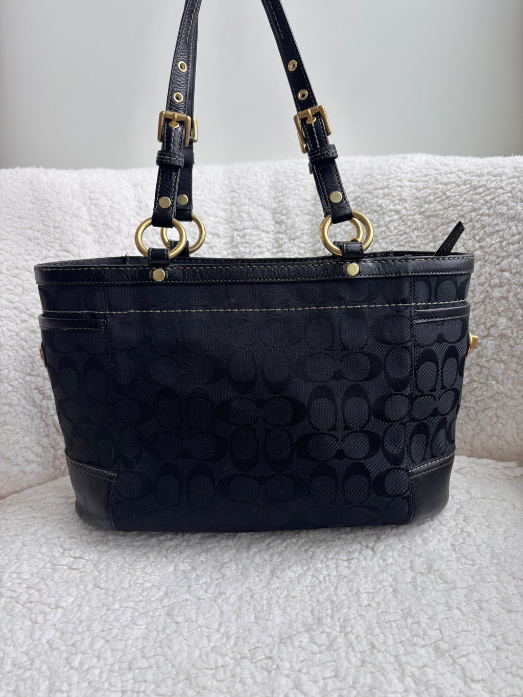 Coach Black Signature Tote