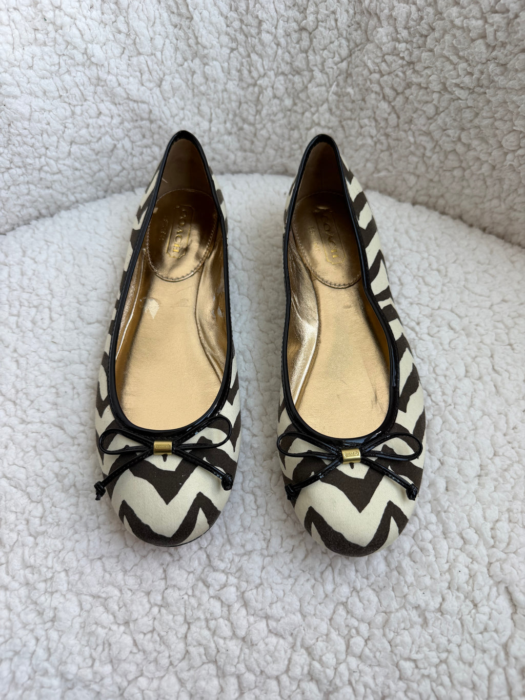 Coach Ballet Flats Zebra Print