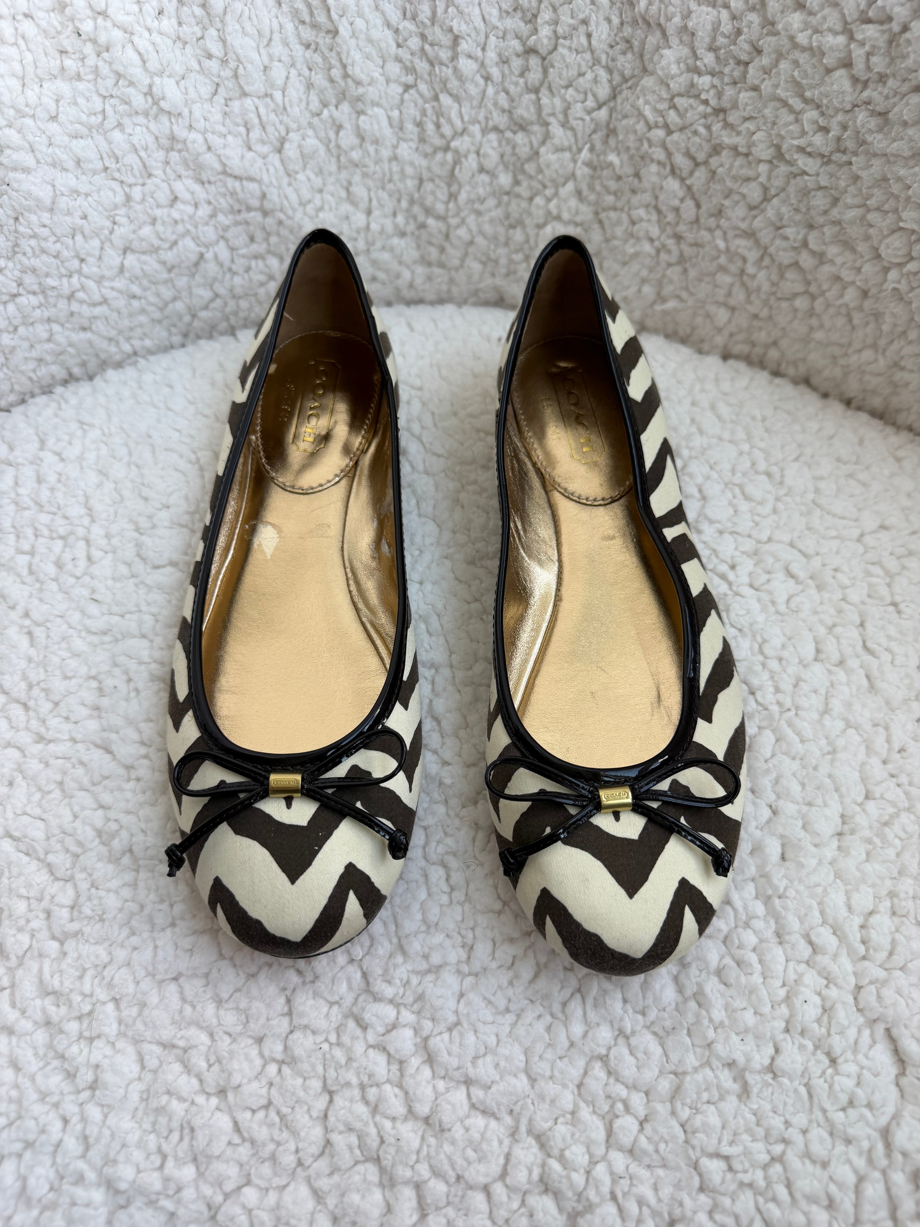 Coach Ballet Flats Zebra Print