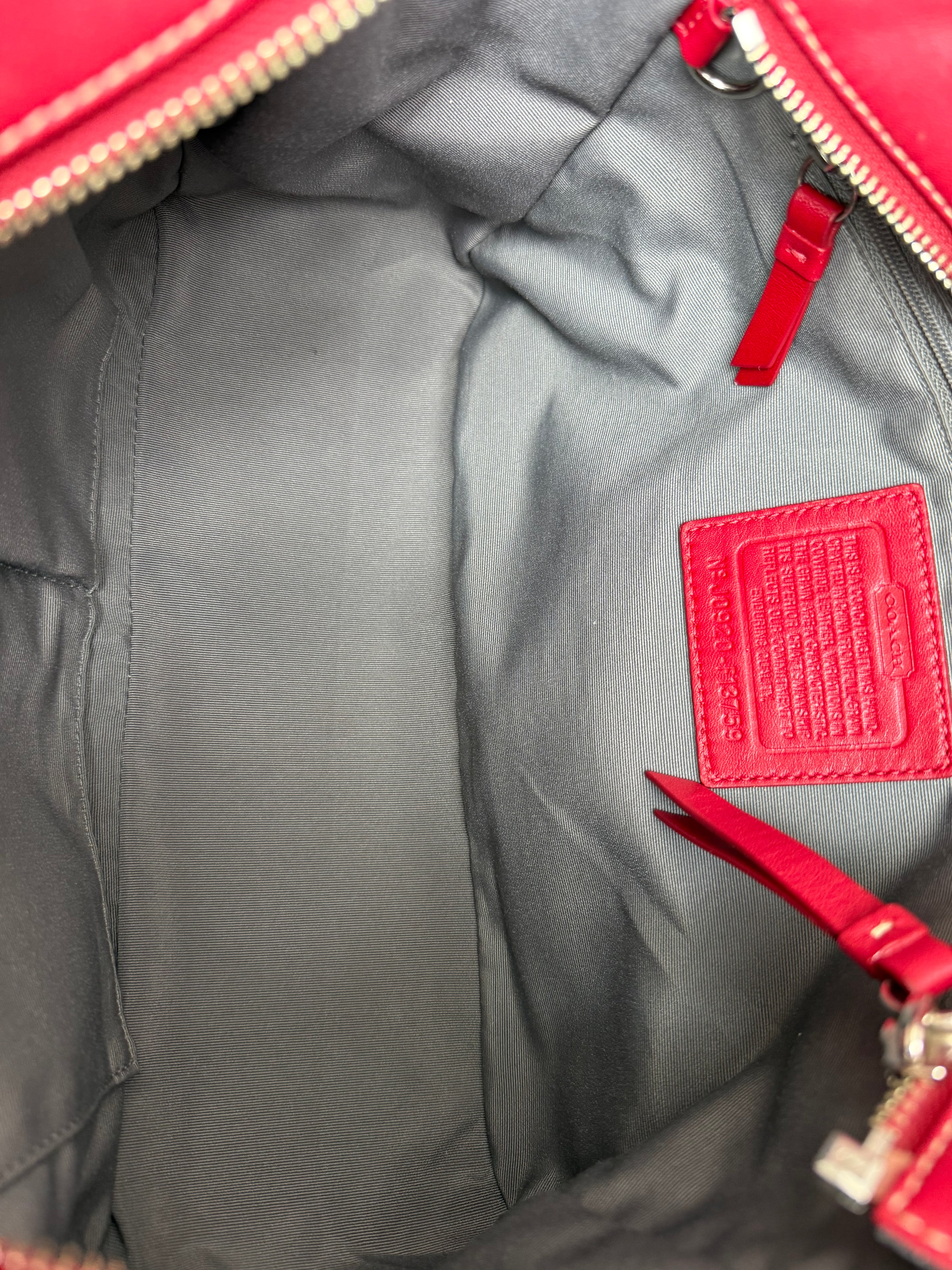 Coach Red Leather Tote