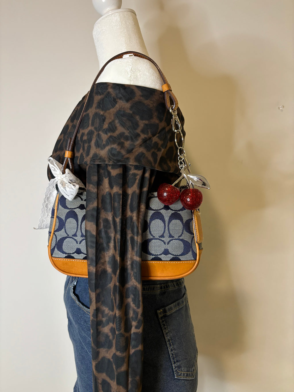 Y2K Coach Demi Bag Blue Denim Signature