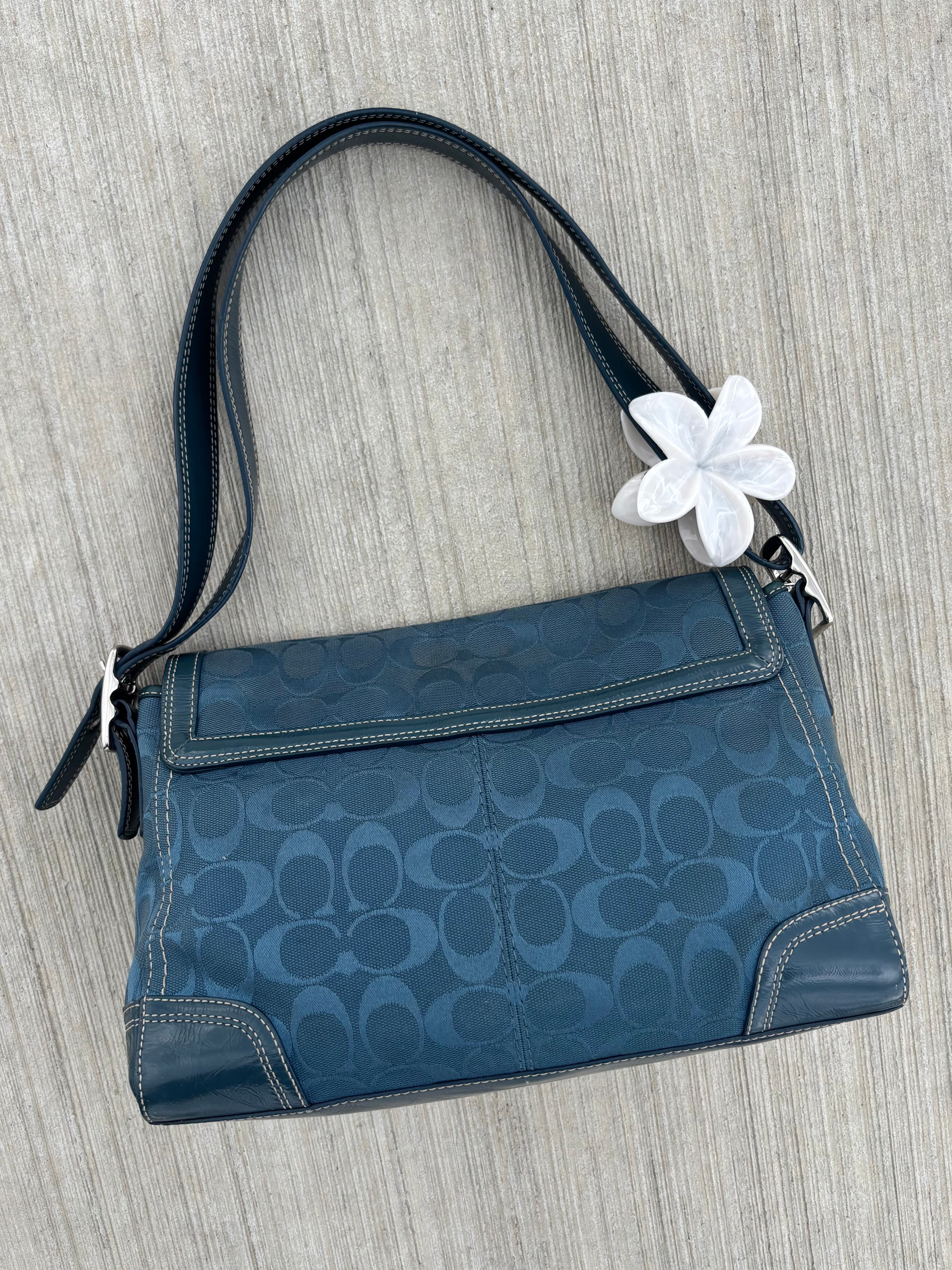 Y2K Coach Dark Blue Hampton Shoulder Bag