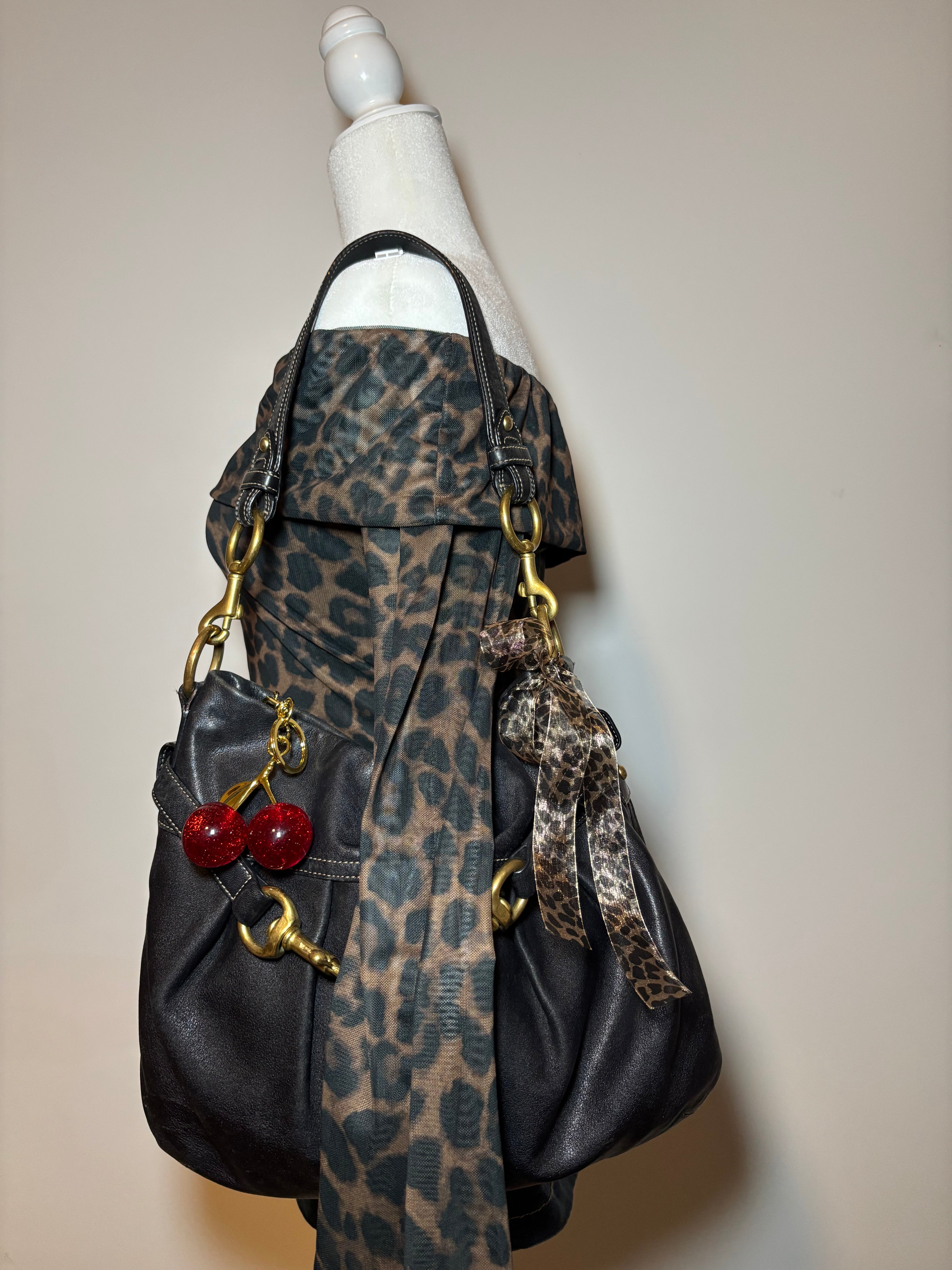 Coach Hamptons Black Belted Shoulder Bag