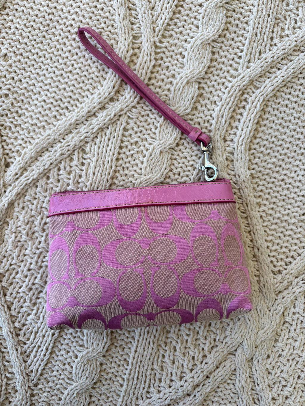 Y2K Coach Barbie Pink Signature Wristlet