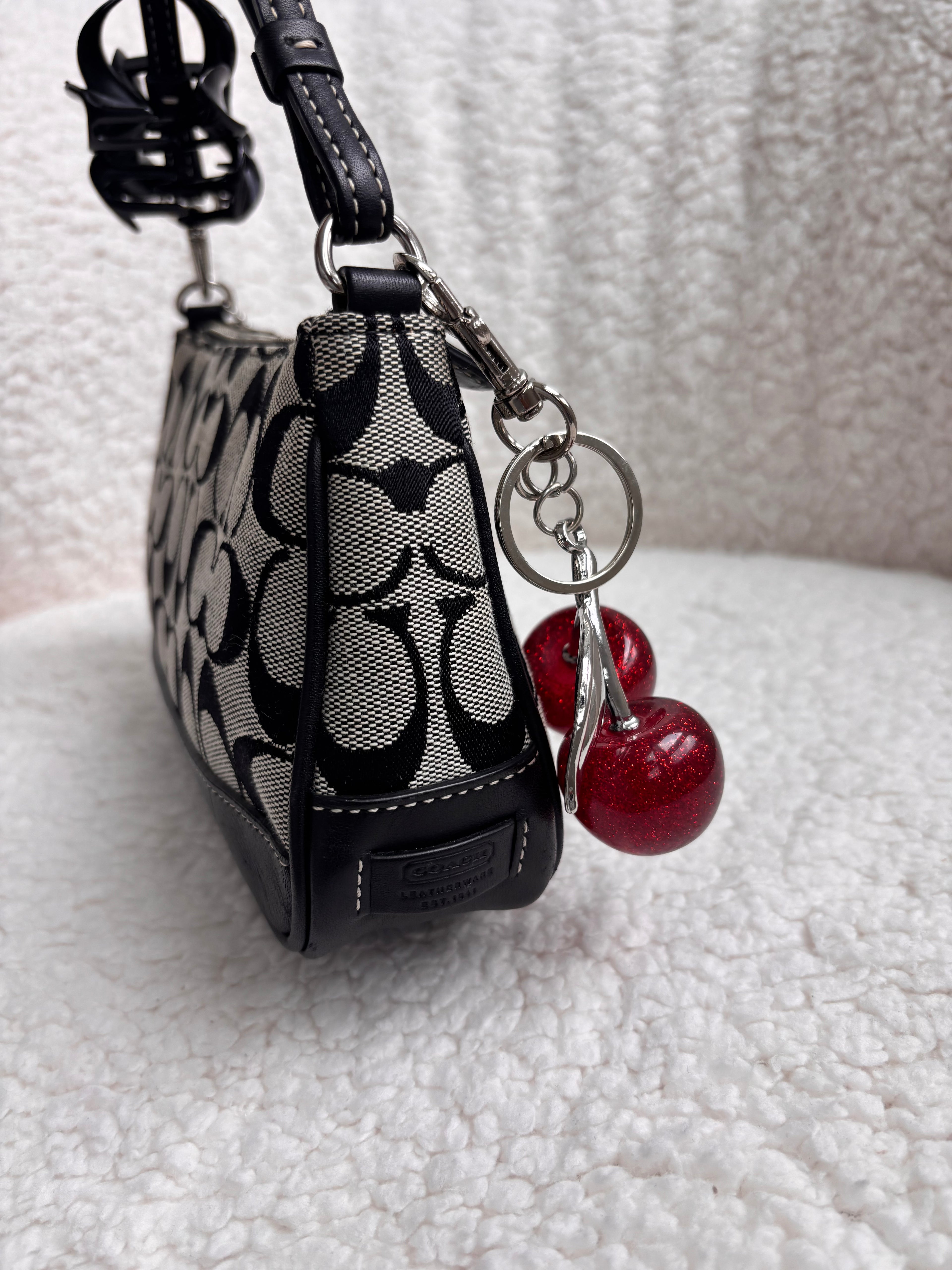Coach Demi Bag Black and Grey Signature