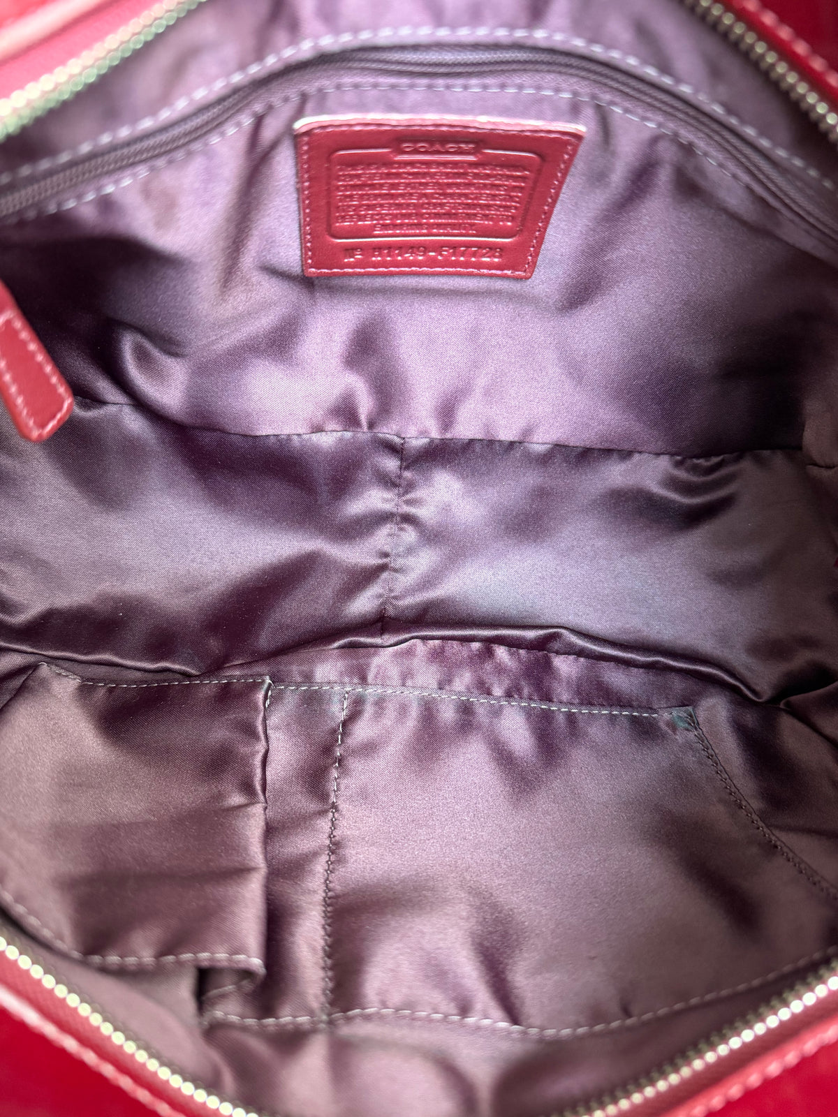 Coach Red Patent Leather Tote Bag