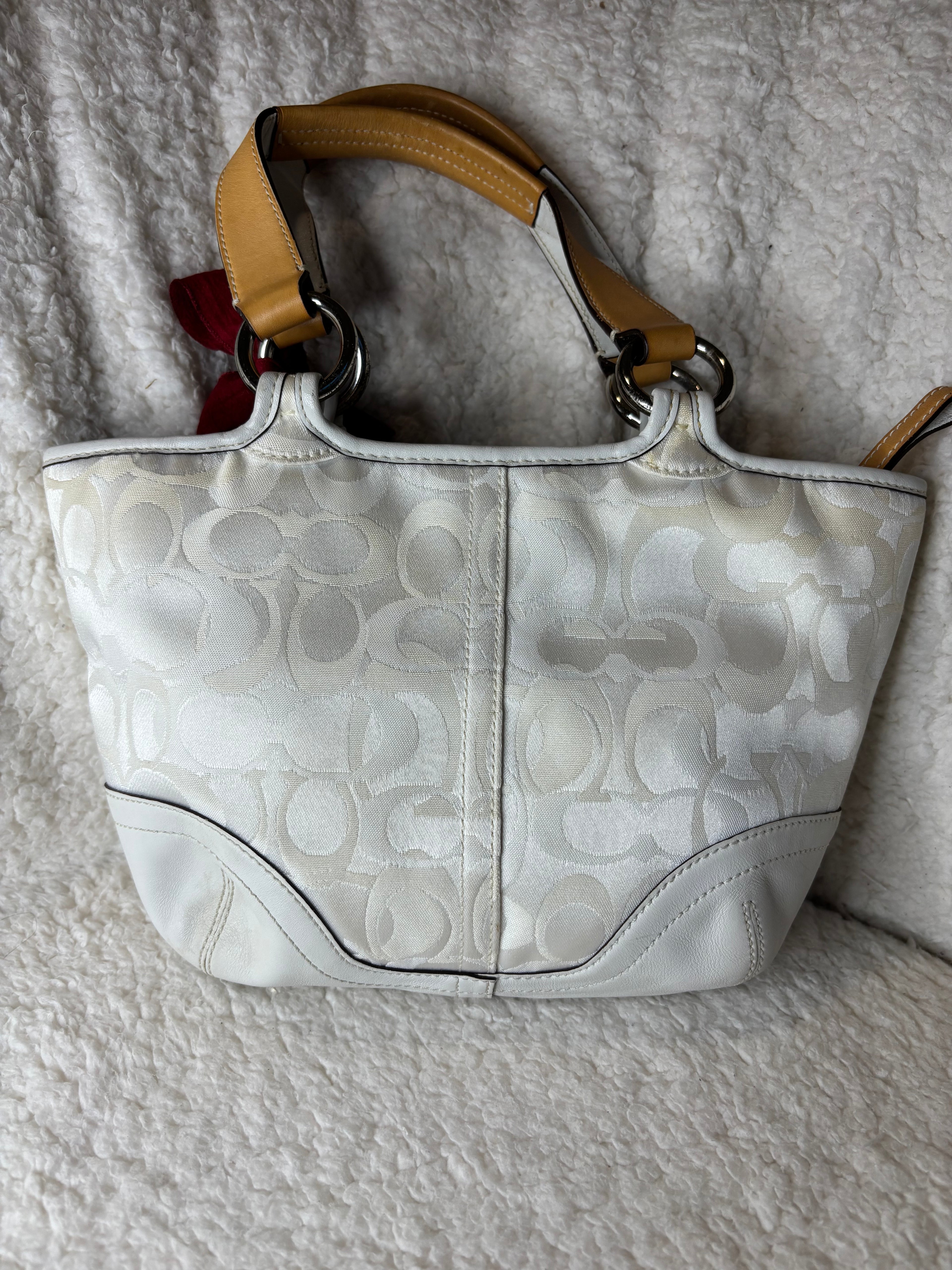 Coach White Optic Bag