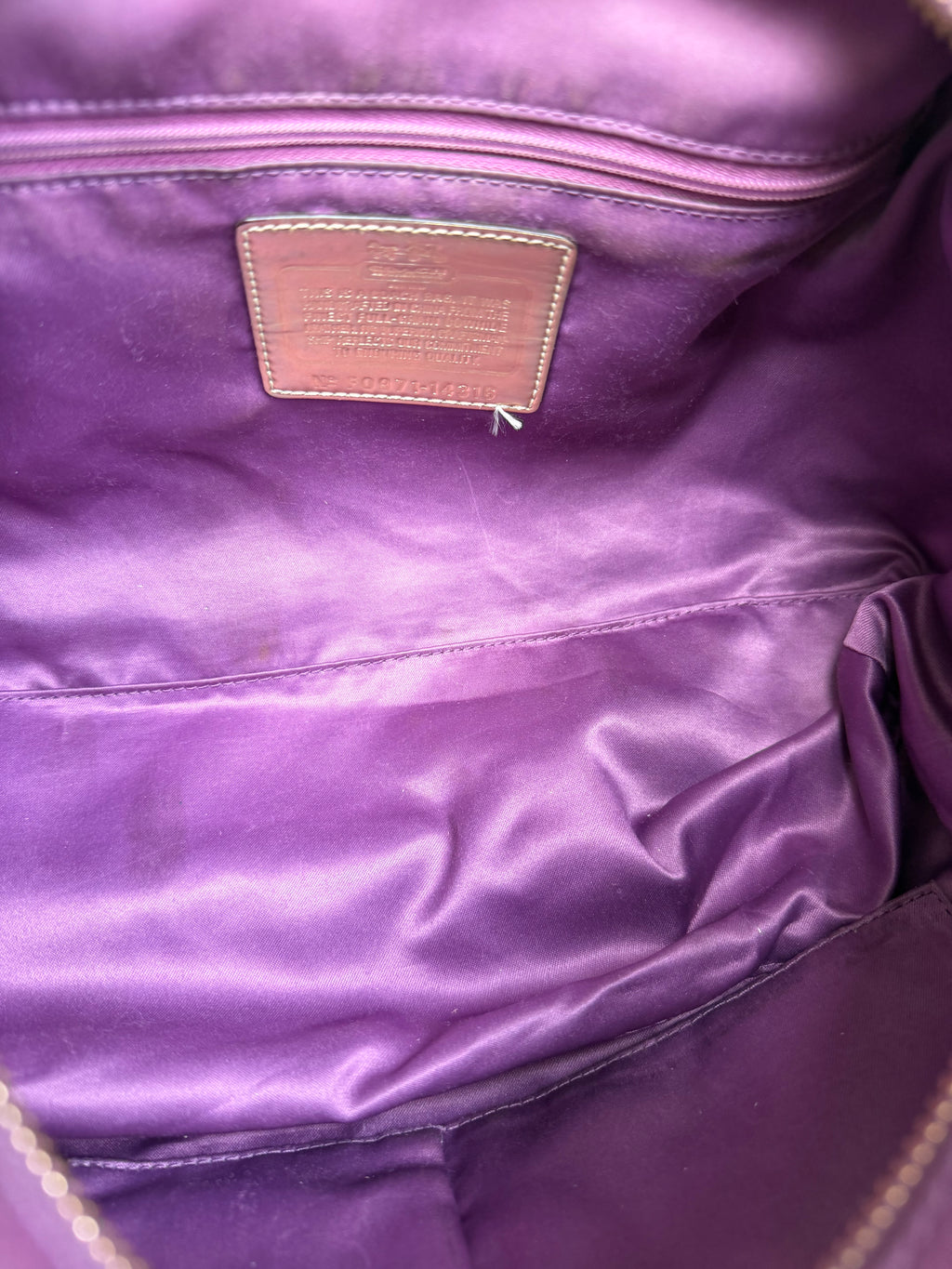 Coach Purple Ashley Leather Satchel