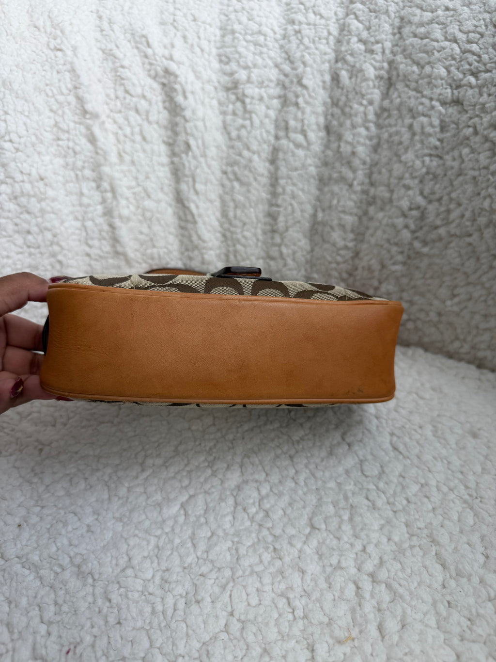 Coach Brown Signature Demi Buckle Bag
