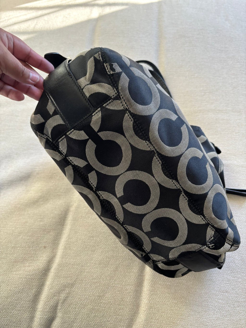 Coach Maggie Black and Grey Shoulder Bag