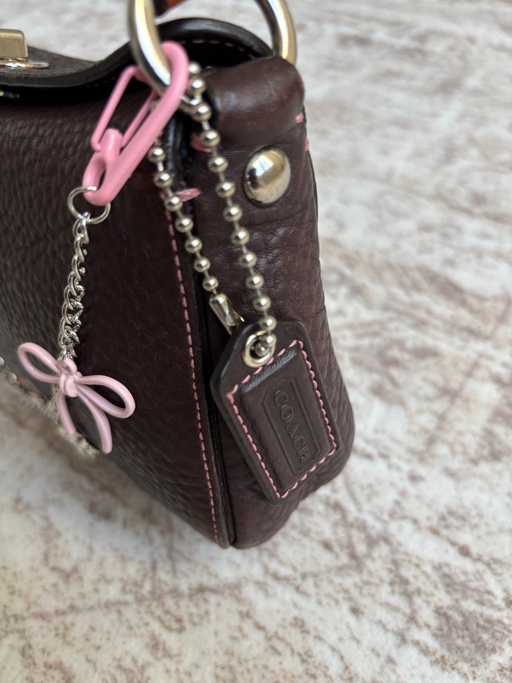 Coach Brown Mini Turnlock Bag