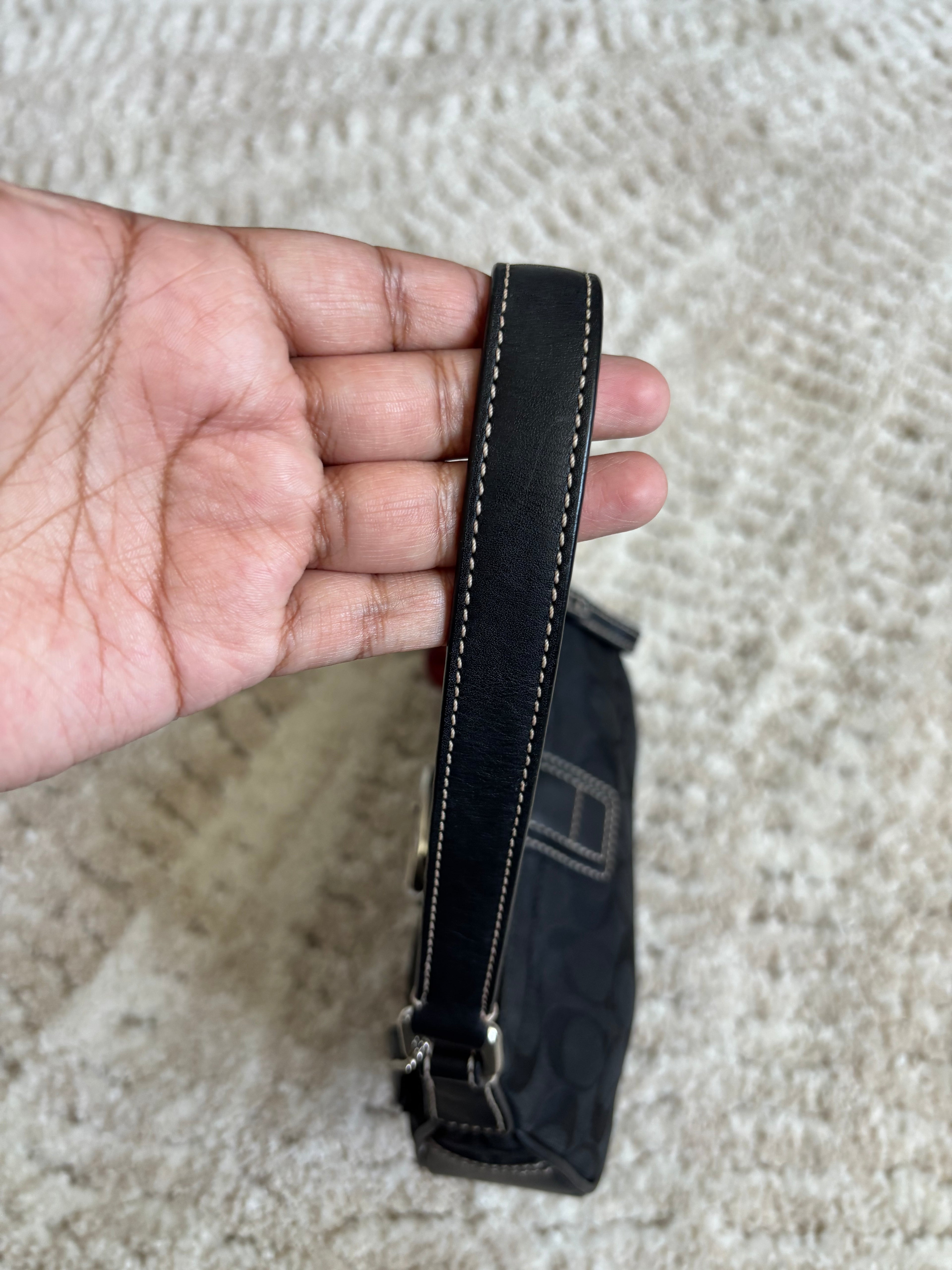 Coach Black Siganture Demi Buckle Bag