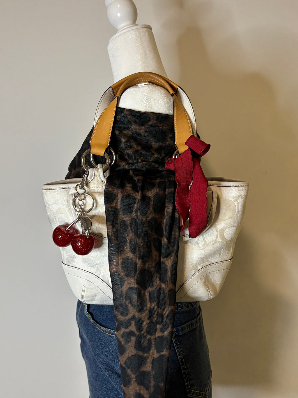 Coach White Optic Bag