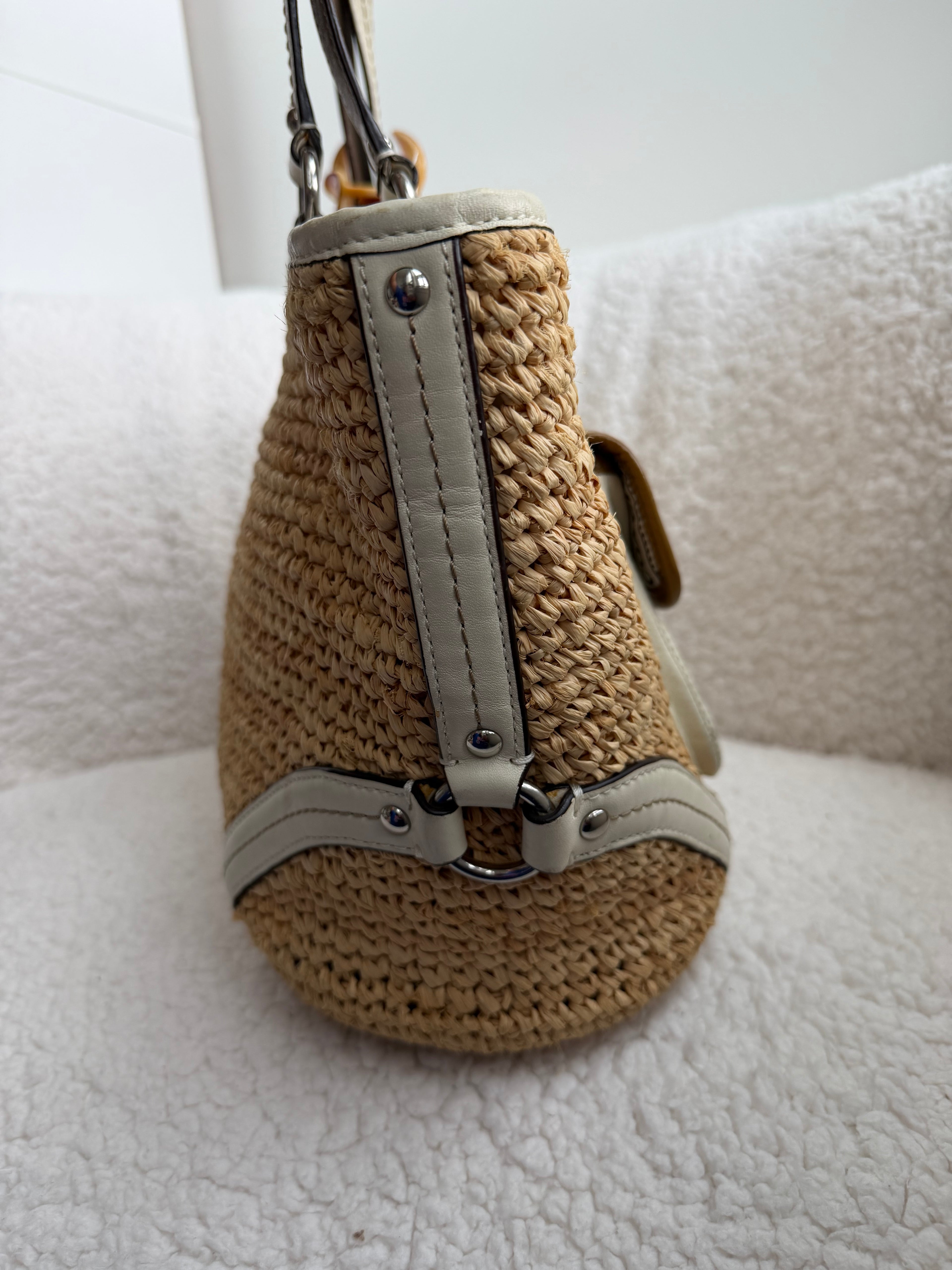 Coach Woven Tote Shoulder Bag