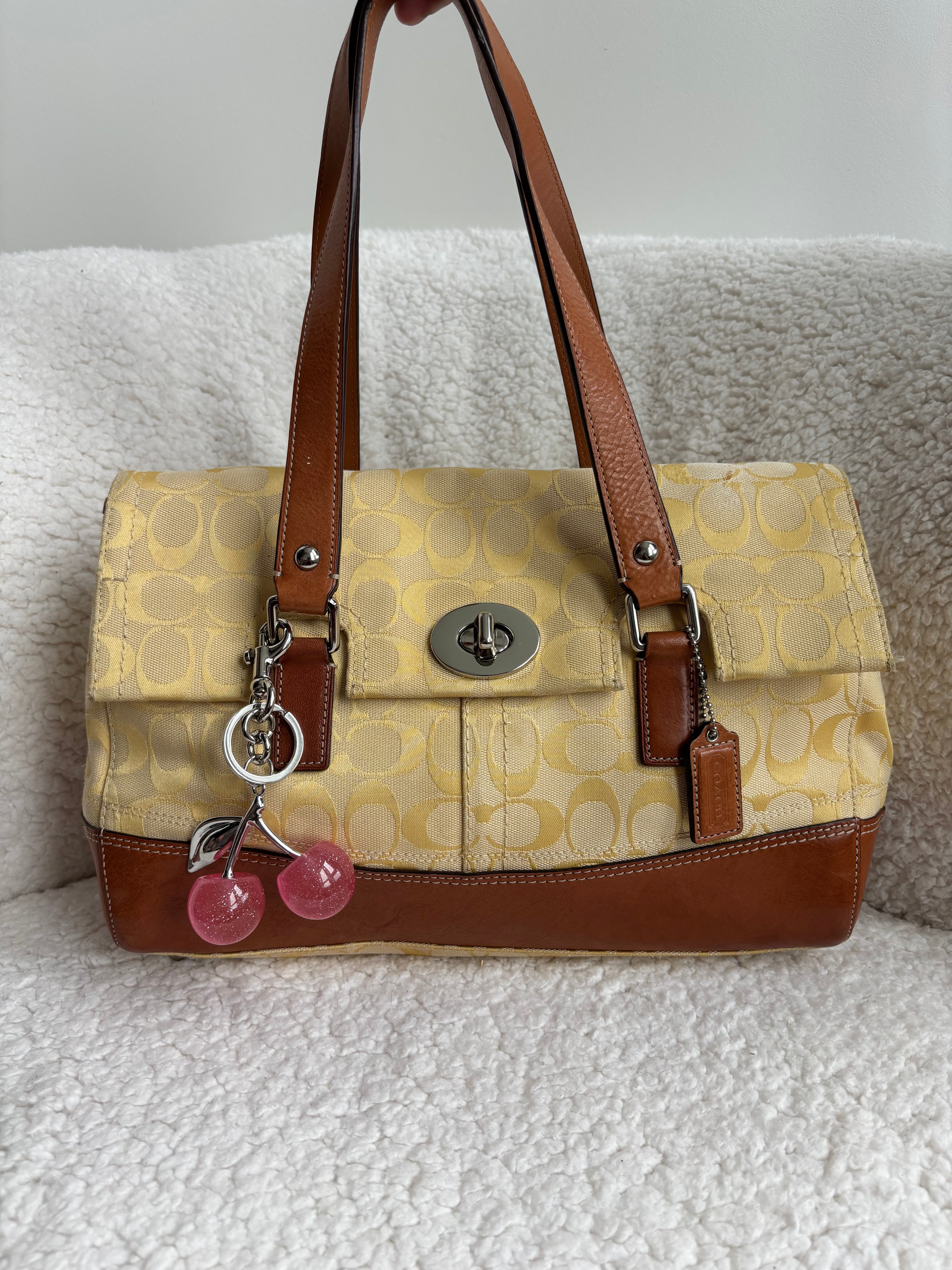 Coach Hampton Yellow Satchel